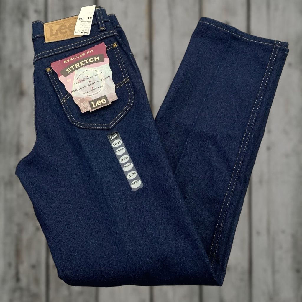 Lee VINTAGE Lee Riders Jeans MENS 31x34 REGULAR FIT STRAIGHT LEG Denim USA MADE Size US 31 - 1 Thumbnail