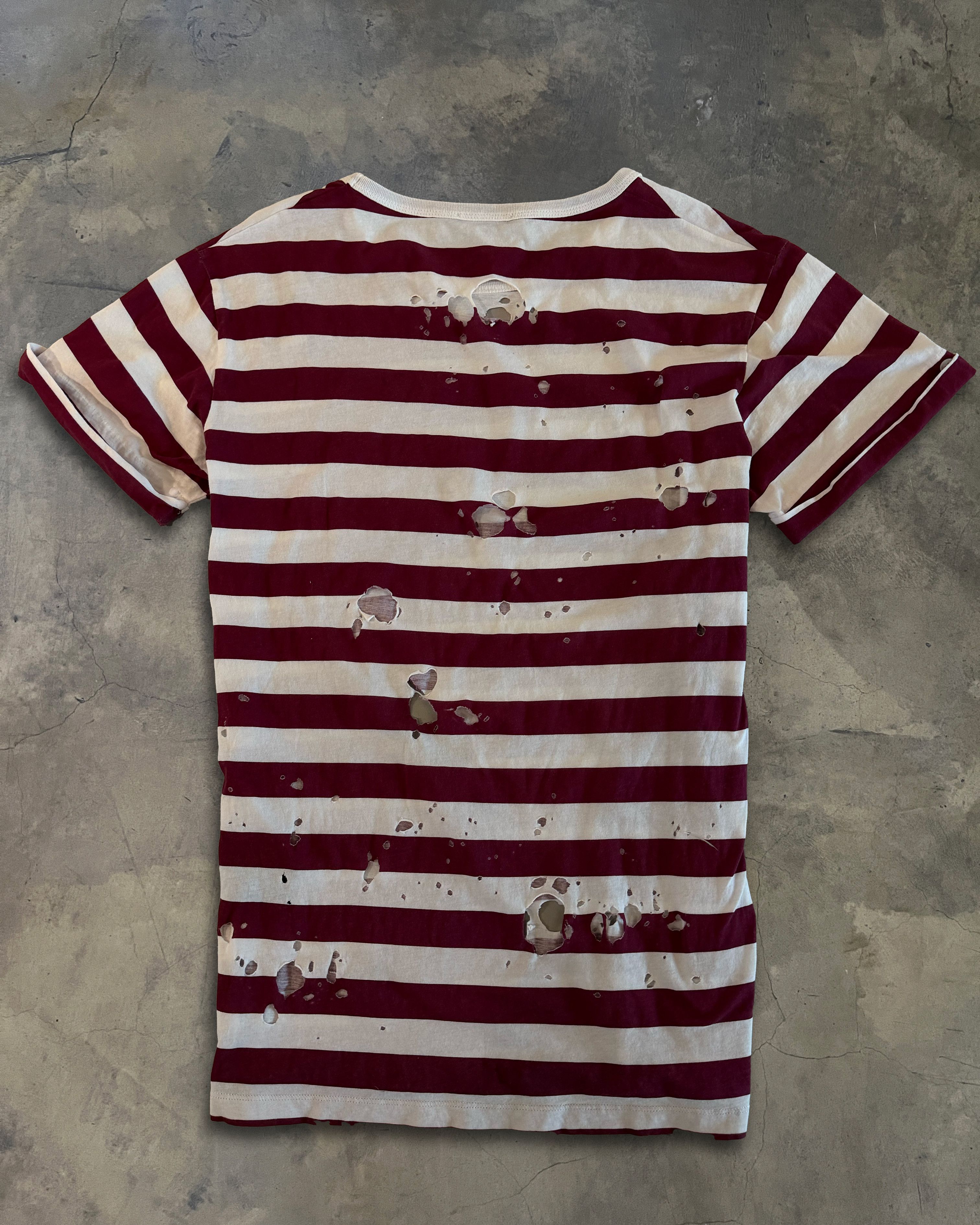 Ann Demeulemeester ANN DEMEULEMEESTER STRIPED RED TEE Size US XXS / EU 40 - 4 Thumbnail