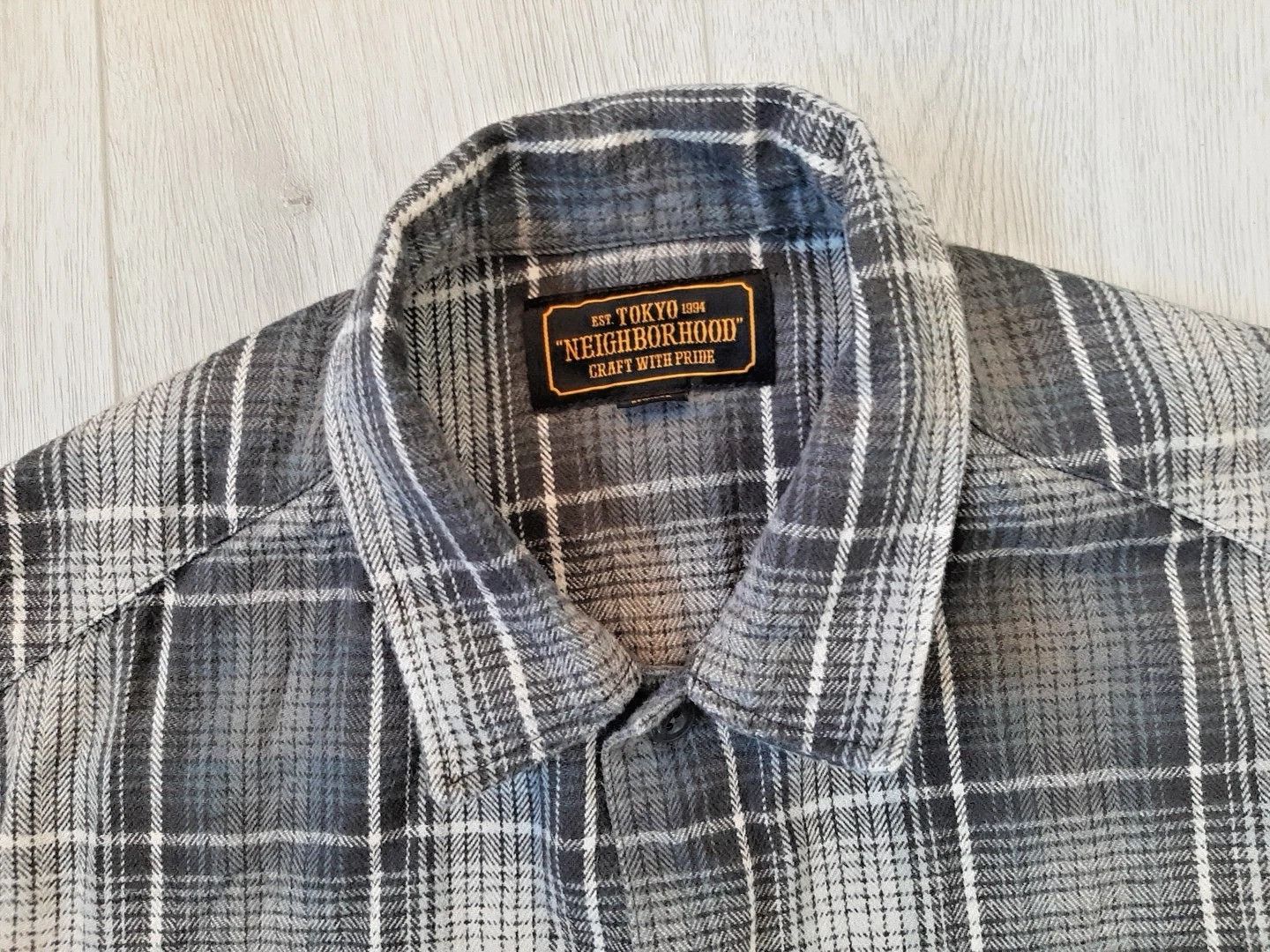 Neighborhood NEIGHBORHOOD Grey Plaid Flannel Shirt XL Crafted With Pride Size US XL / EU 56 / 4 - 4 Thumbnail