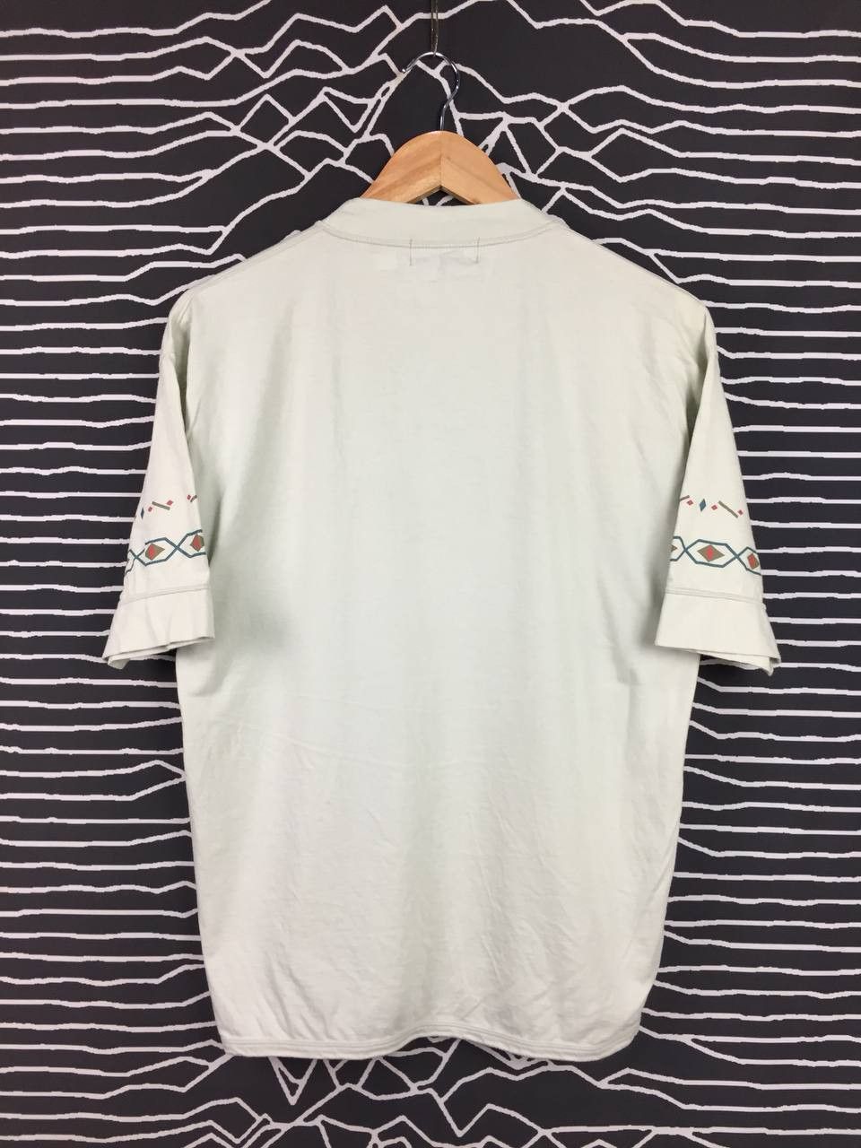 Japanese Brand Negozi Homme Aztec Patterned Henley Neck Tee Size US M / EU 48-50 / 2 - 6 Thumbnail