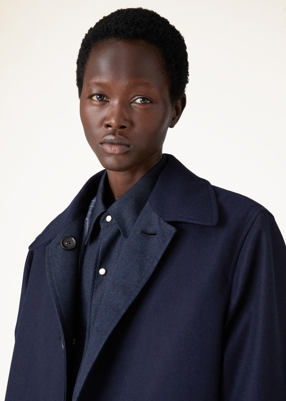 Loro Piana o1srvl11e0525 FAO0532 Yudaki Reversible Coat in Dark Blue Size XL / US 12-14 / IT 48-50 - 3 Thumbnail