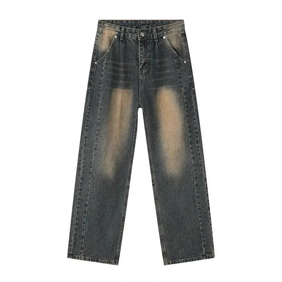 Japanese Brand Retro loose straight leg high street jeans Size US 32 / EU 48 - 3 Thumbnail