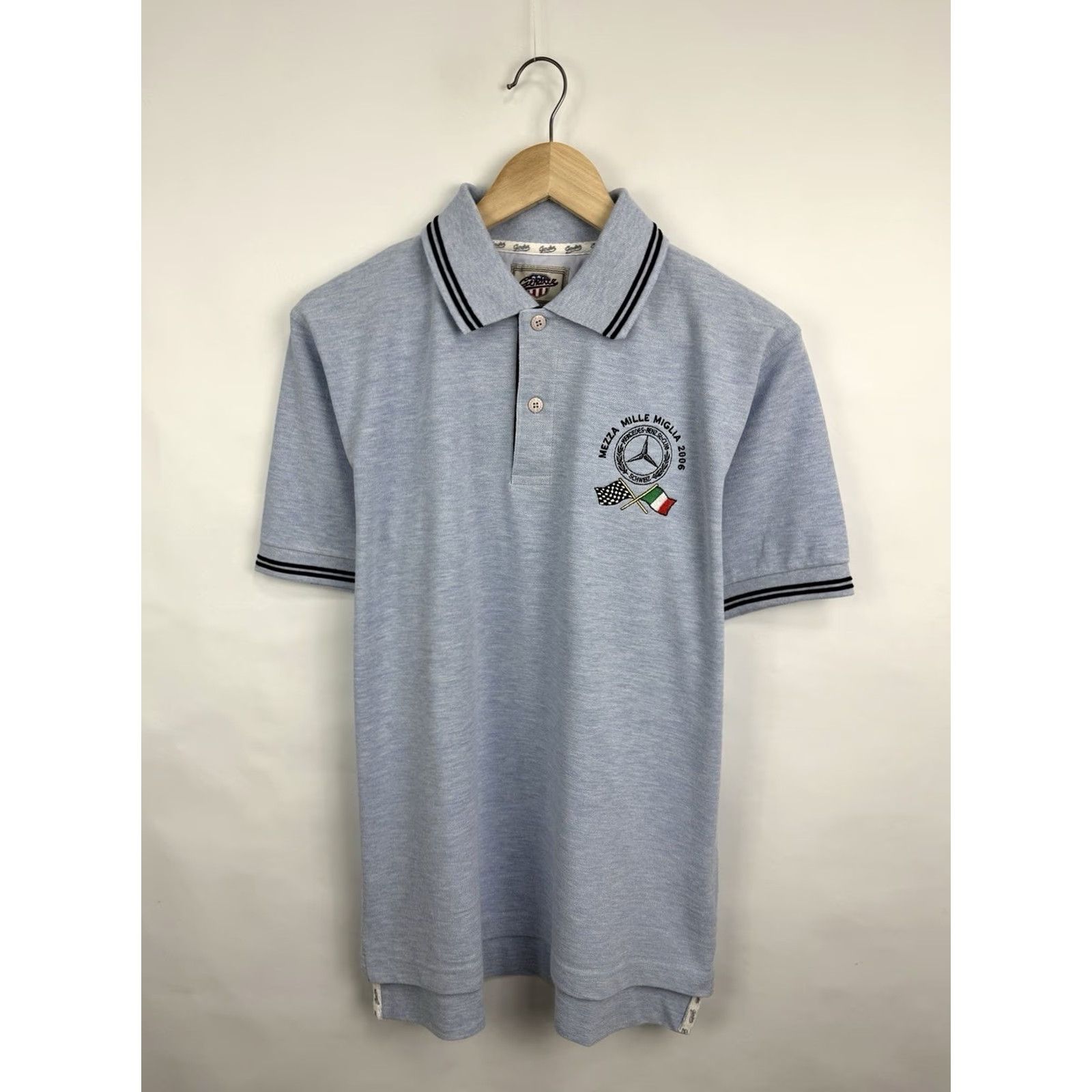 Mercedes-Benz VINTAGE Mercedes-Benz Club Schweiz Mezza Mille Miglia Polo Shirt Mens M Blue Size US M / EU 48-50 / 2 - 3 Thumbnail