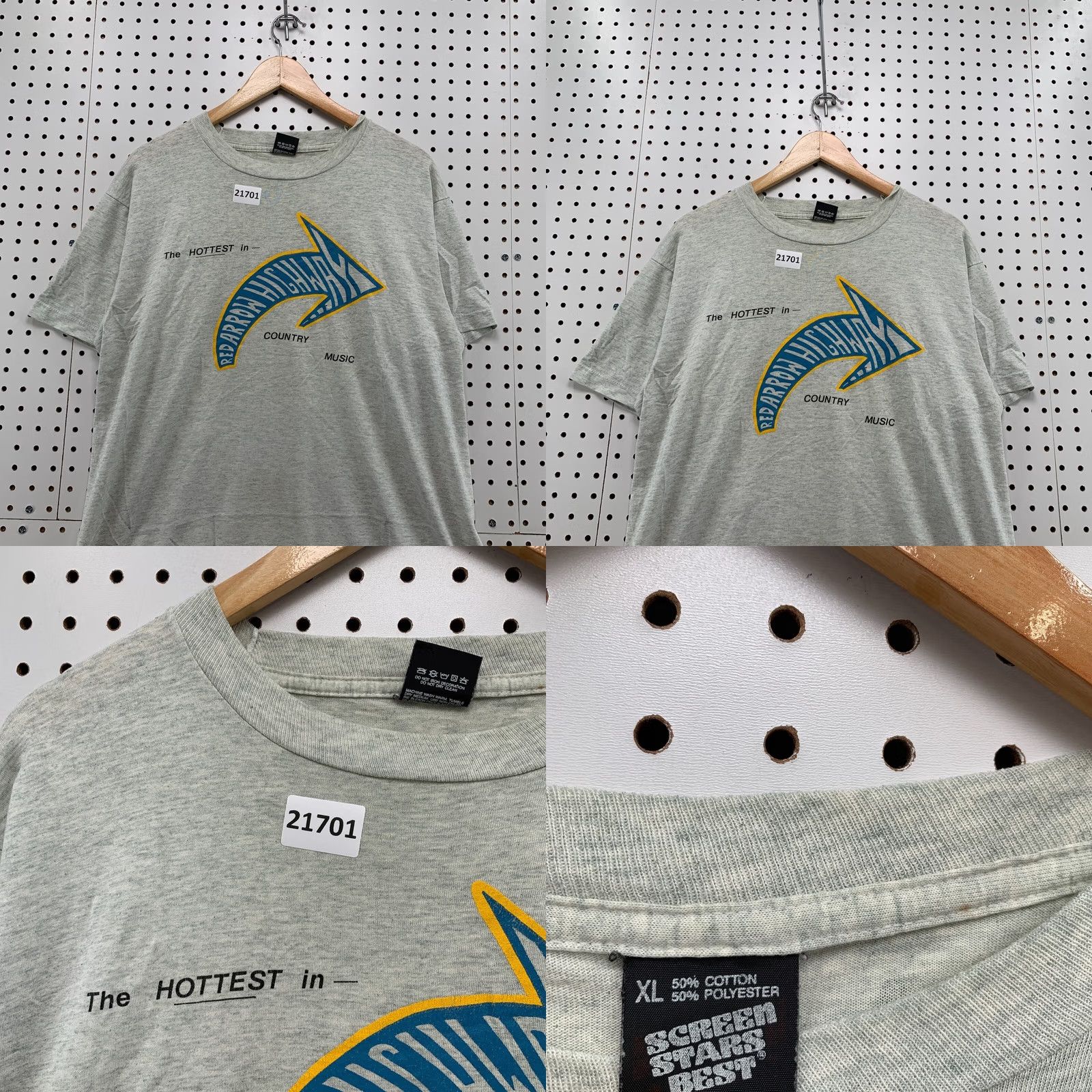 Vintage VINTAGE Red Arrow Highway Country Music Shirt Gray Single Stitch Adult XL 22x27.5 Mens Size US XL / EU 56 / 4 - 8 Thumbnail