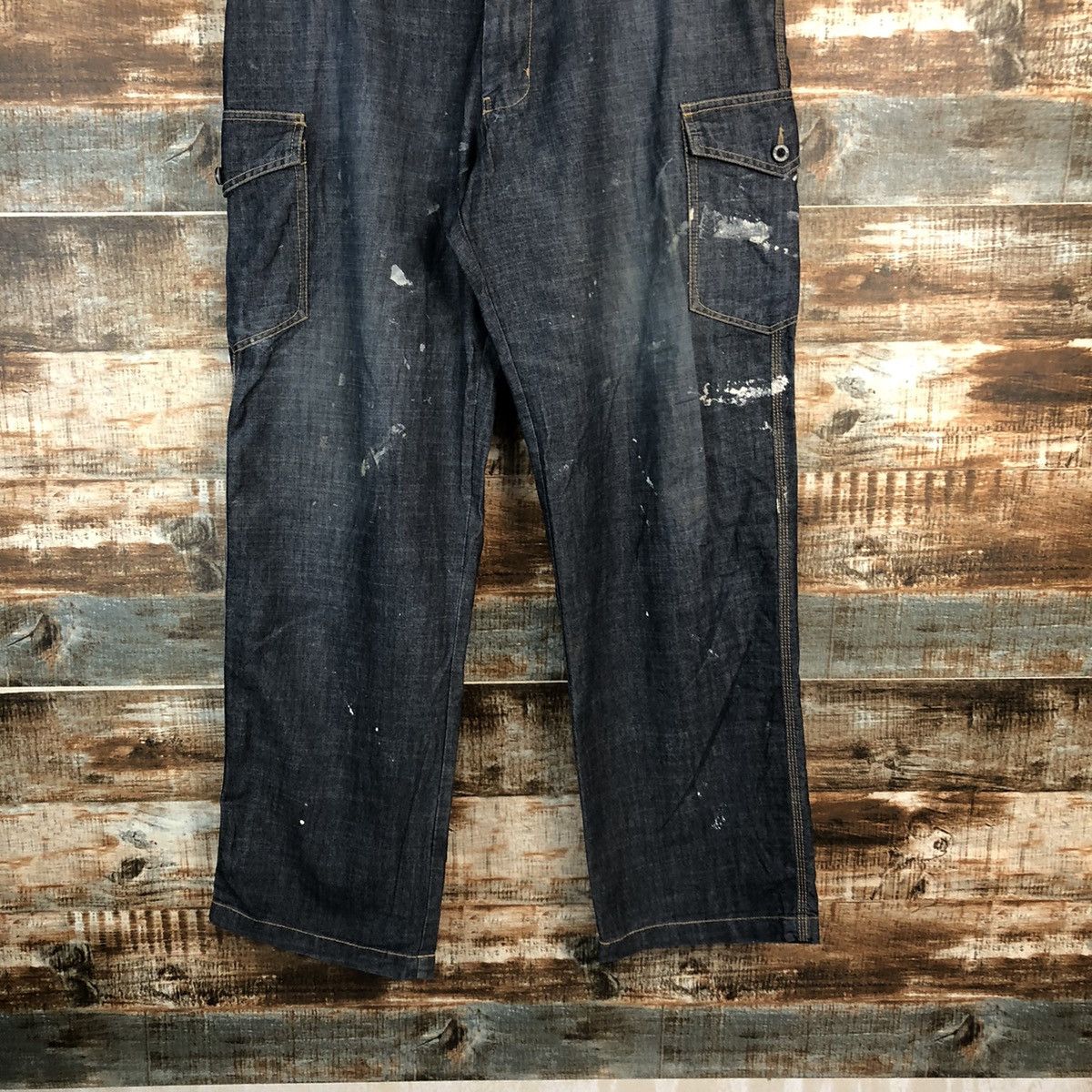 Japanese Brand DL Even River Blue Cargo Multipocket Pants #C618 Size US 34 / EU 50 - 3 Thumbnail