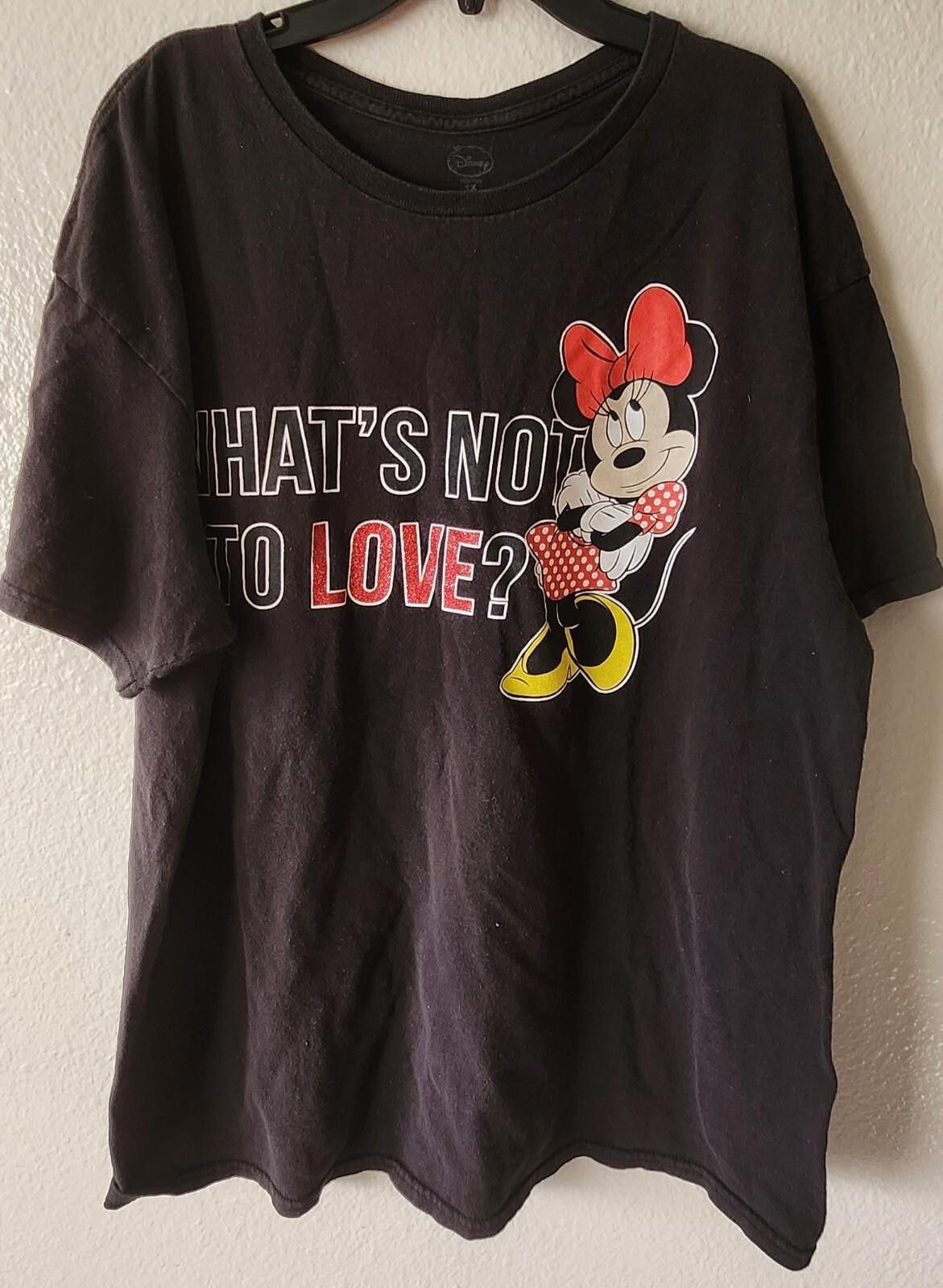 Disney Disney Minnie Mouse Black T-Shirt adult 1XL Graphic Size ONE SIZE - 1 Thumbnail