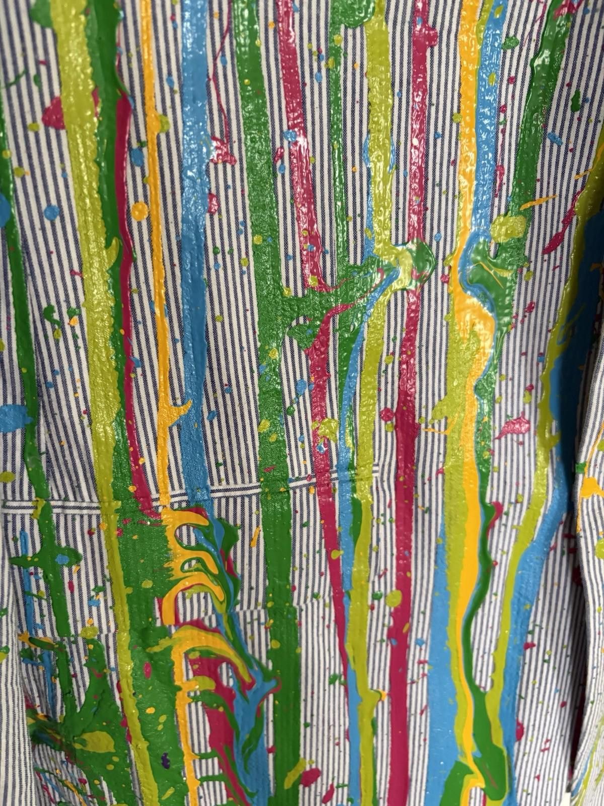 Bespoken Custom Colorful Hand Painted Bespoke Tazio Uomo Blazer Size 42L - 3 Thumbnail