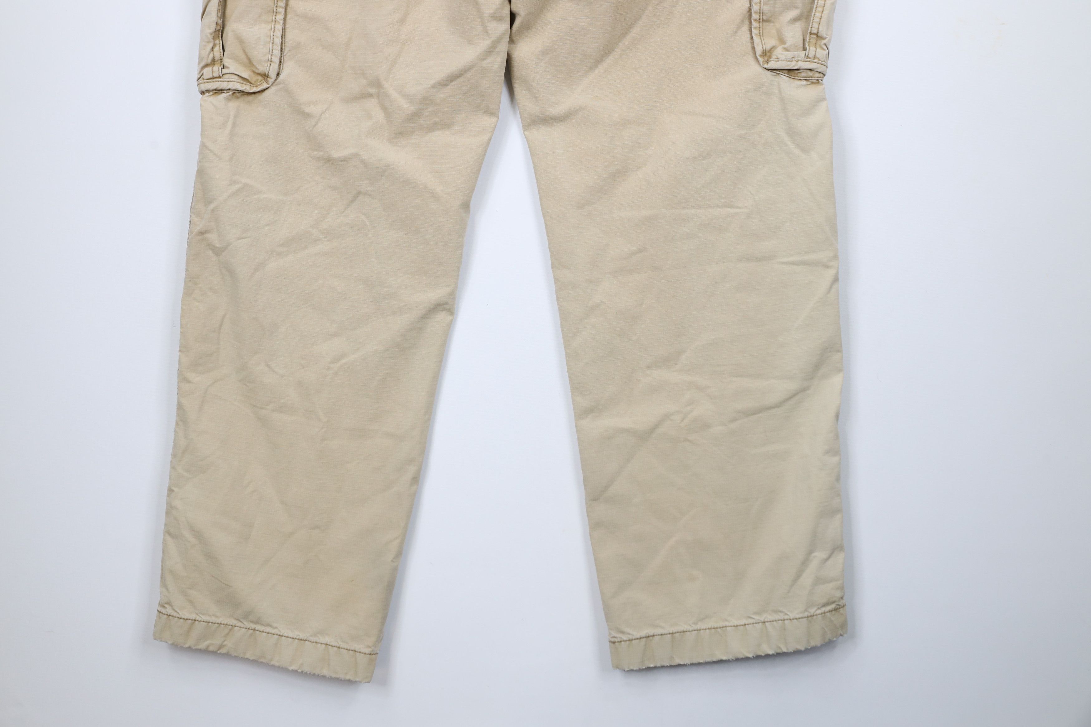 L.L. Bean × Vintage Vintage LL Bean Stonewash Flannel Lined Wide Leg Cargo Pants Size US 36 / EU 52 - 14 Thumbnail