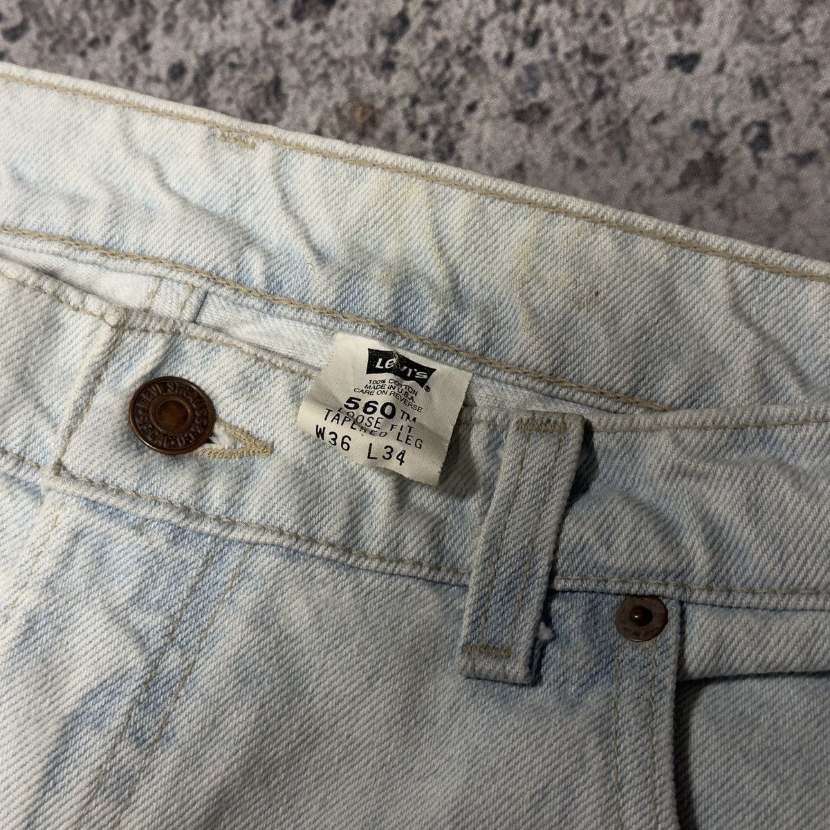 Levi's 90s Levi’s 560 Light Wash Denim Jeans ERD Grunge Chrome Size US 35 - 4 Thumbnail
