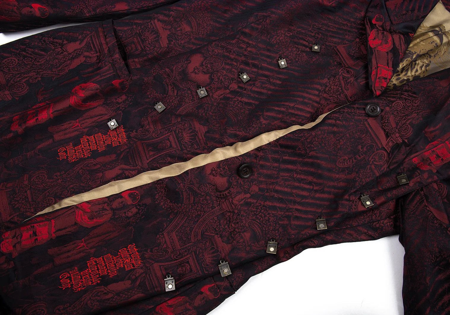 Jean Paul Gaultier Jacquard Magnet Button Jacket in Red Size 48 Size US M / EU 48-50 / 2 - 9 Thumbnail
