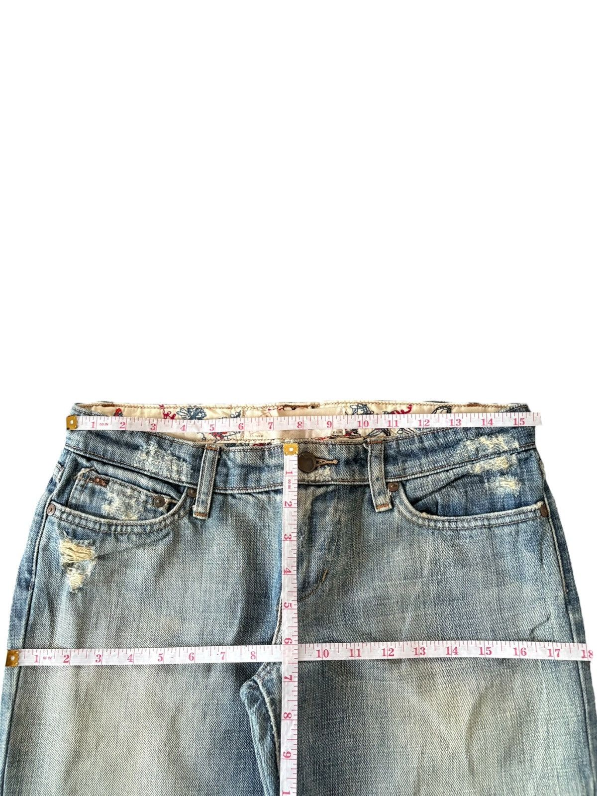 Hysteric Glamour Vintage Joes Embroidery Mud Wash Distress Flare Jeans Size 31" - 6 Thumbnail