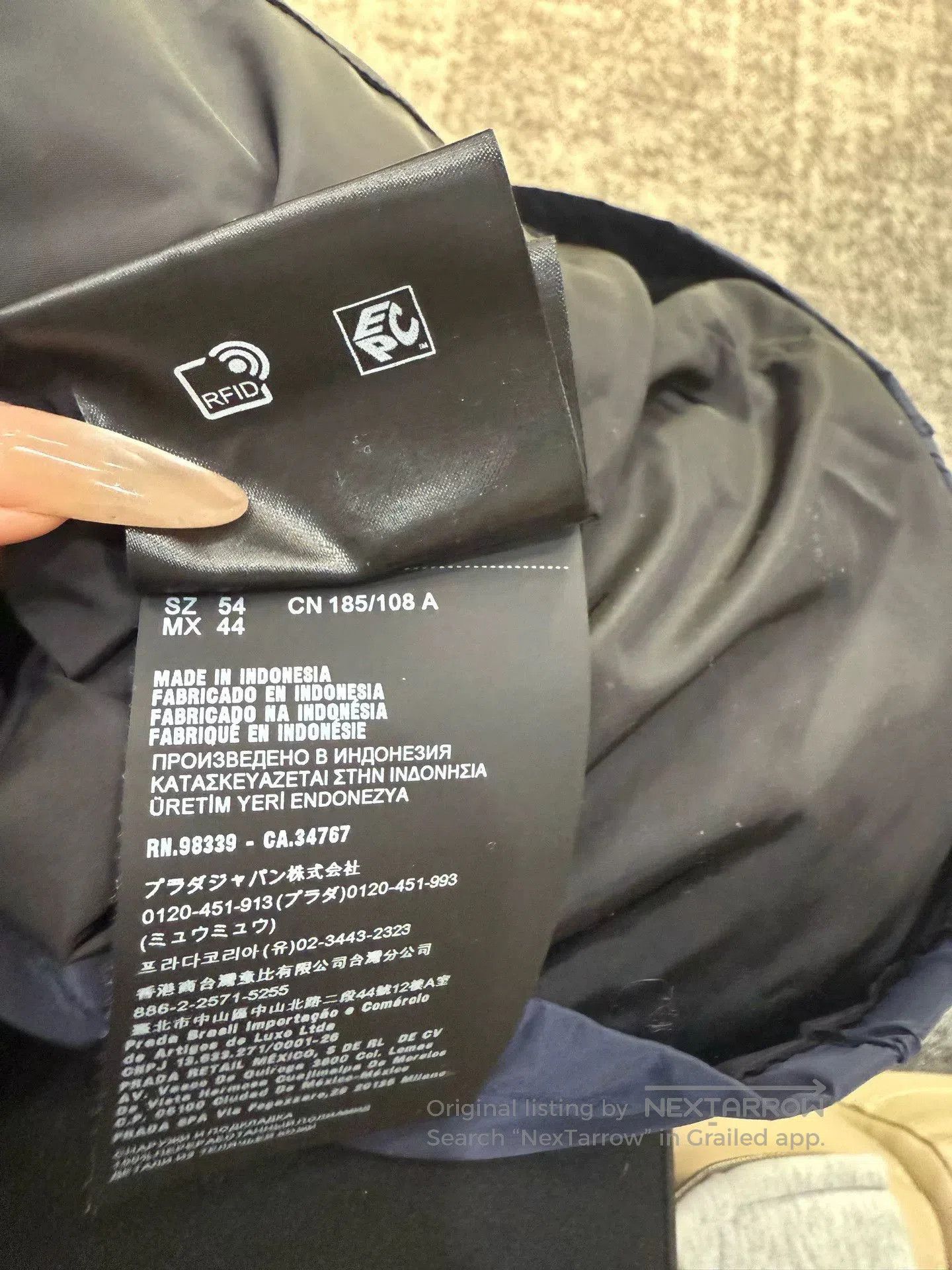 Prada Prada Dark Blue Triangle Logo Jacket. Size US S / EU 44-46 / 1 - 7 Thumbnail