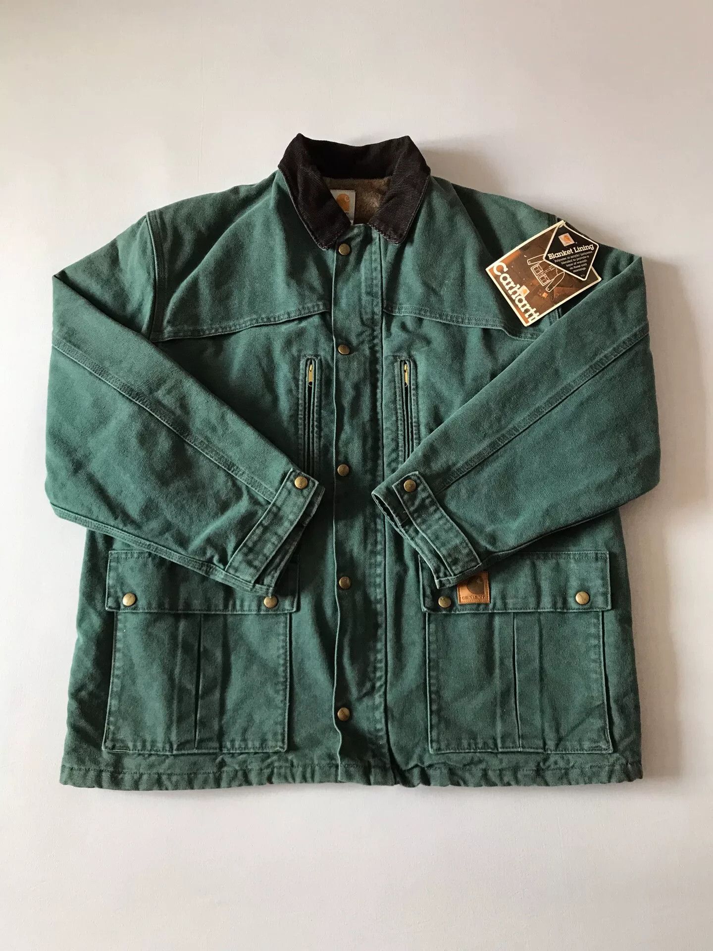 Carhartt 90s Carhartt C10 Hunter Green Work Jacket Size US L / EU 52-54 / 3 - 1 Thumbnail