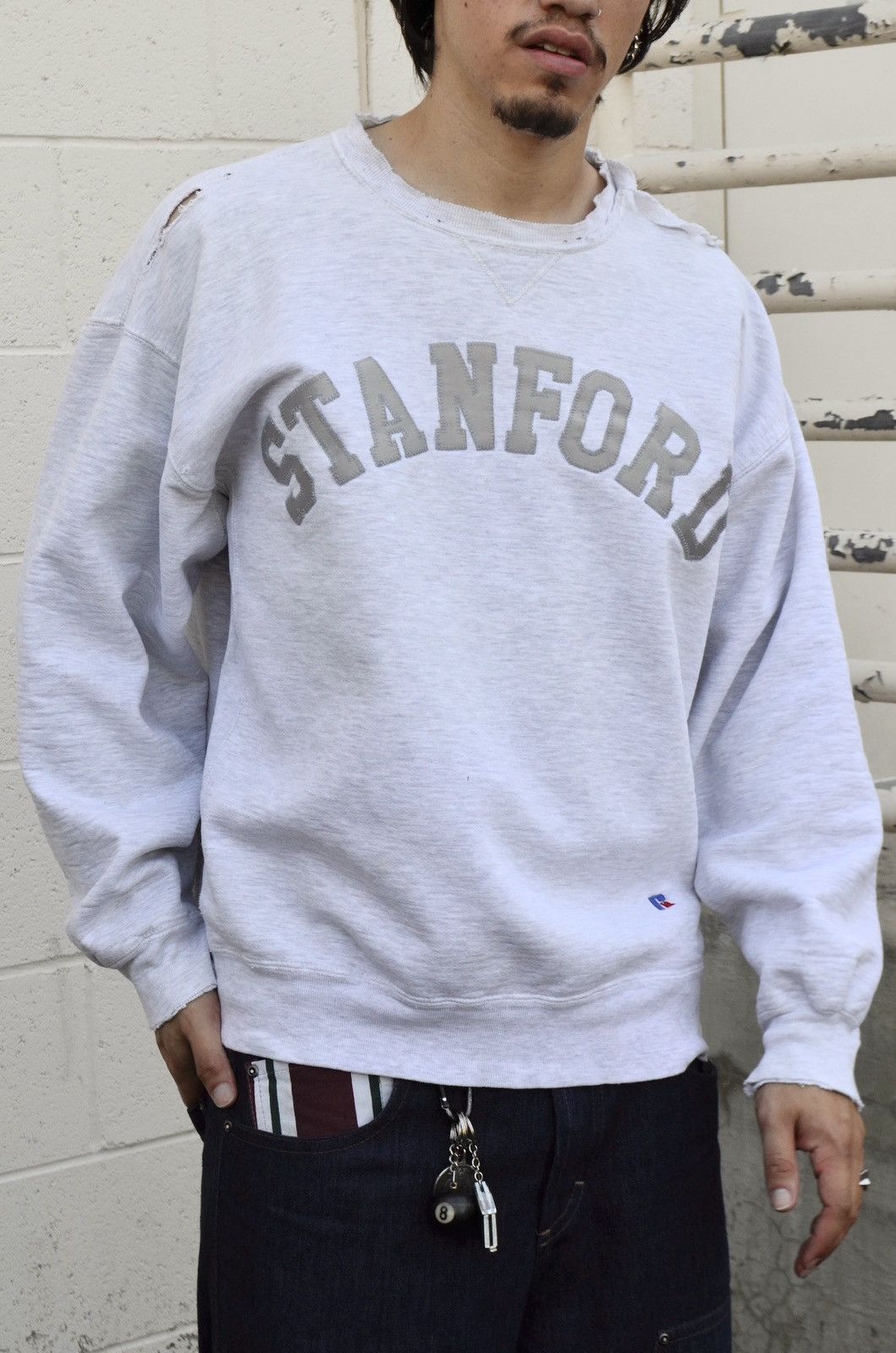 usa/stanford RUSSELL in college/スウェット/XL/コットン/GRY/90s/made / ATHLETIC