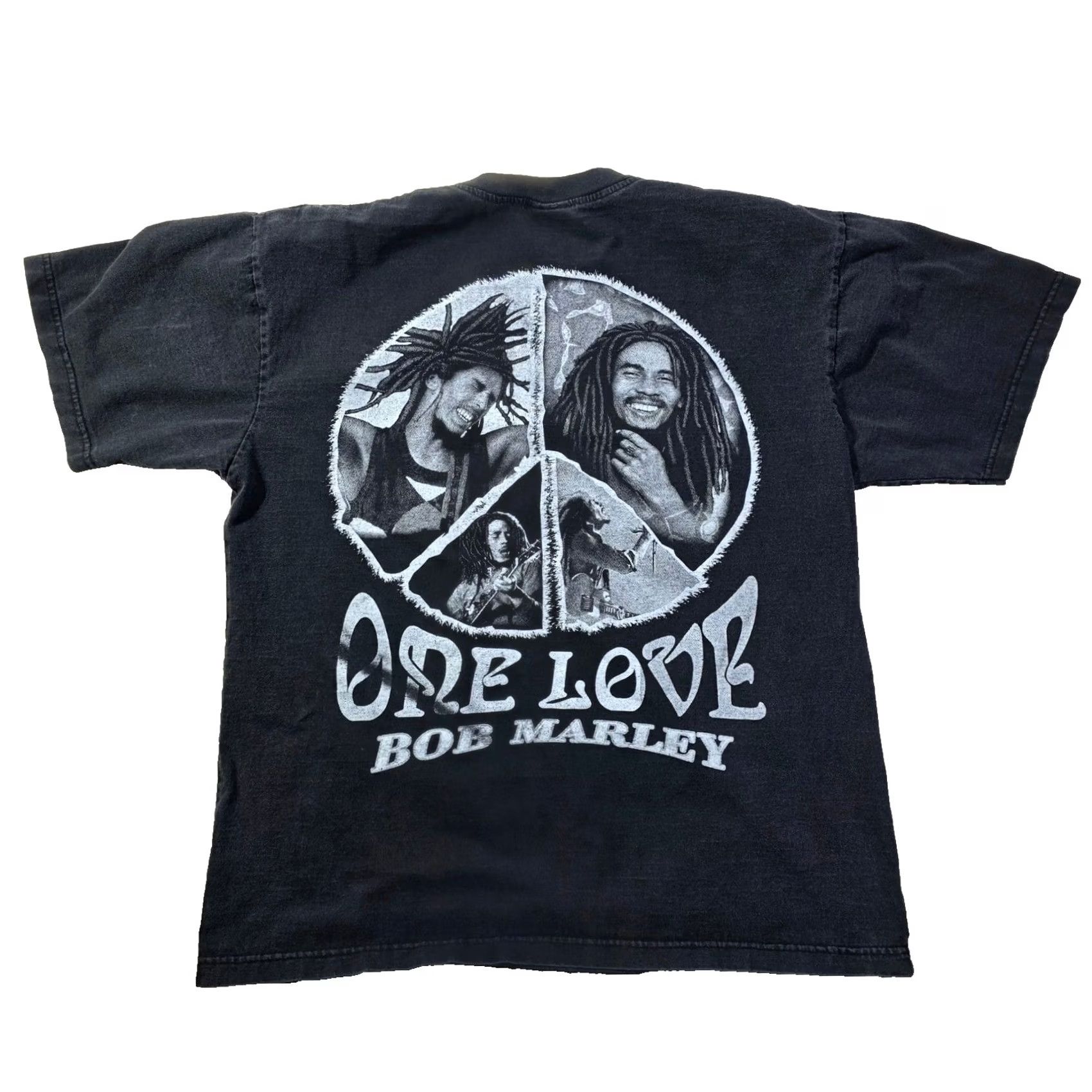 Vintage VINTAGE Bob Marley One Love Shirt Peace Sign Black Double Sided Hot Eagle M Adult Size US M / EU 48-50 / 2 - 2 Thumbnail
