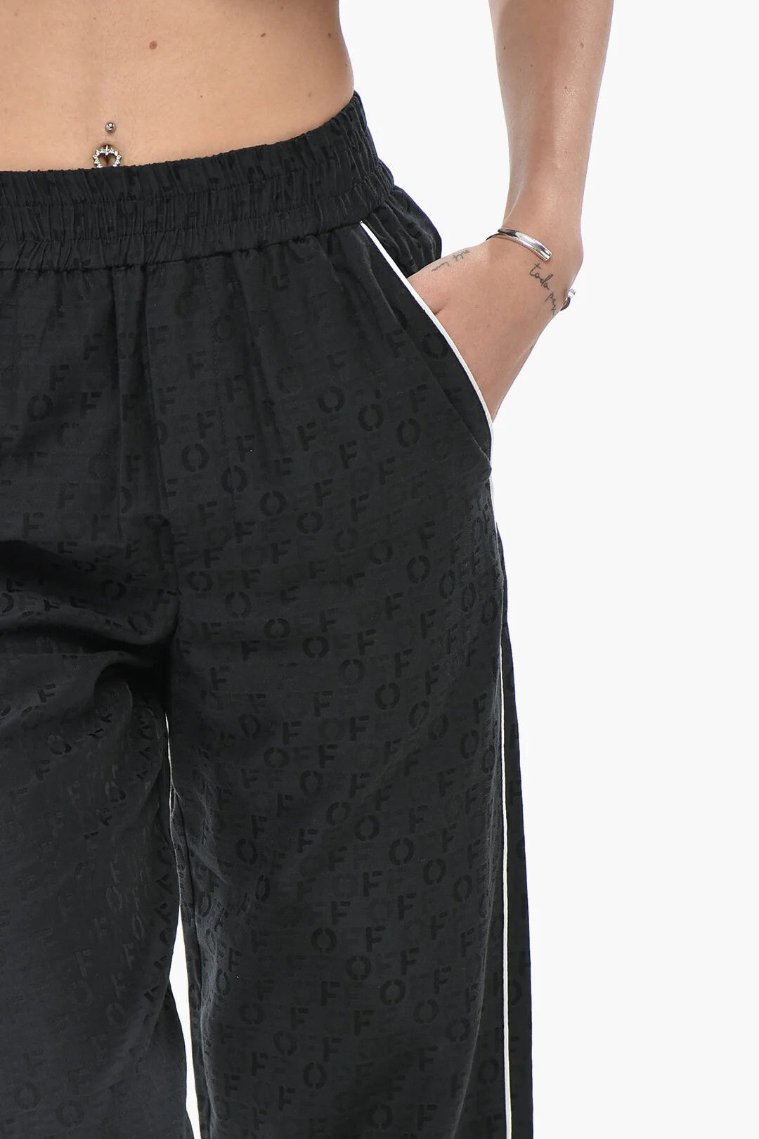 Off-White og1mm0426 Silk-Blend Jacquard Trouser in Black Size 25" / US 0 / IT 36 - 3 Thumbnail