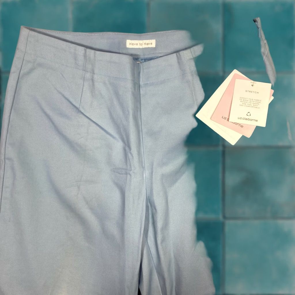 Liz Claiborne Liz Claiborne Womens Blue Stretch Have to Have Michaela Pants NWT Size 6 Size 28" / US 6 / IT 42 - 1 Thumbnail