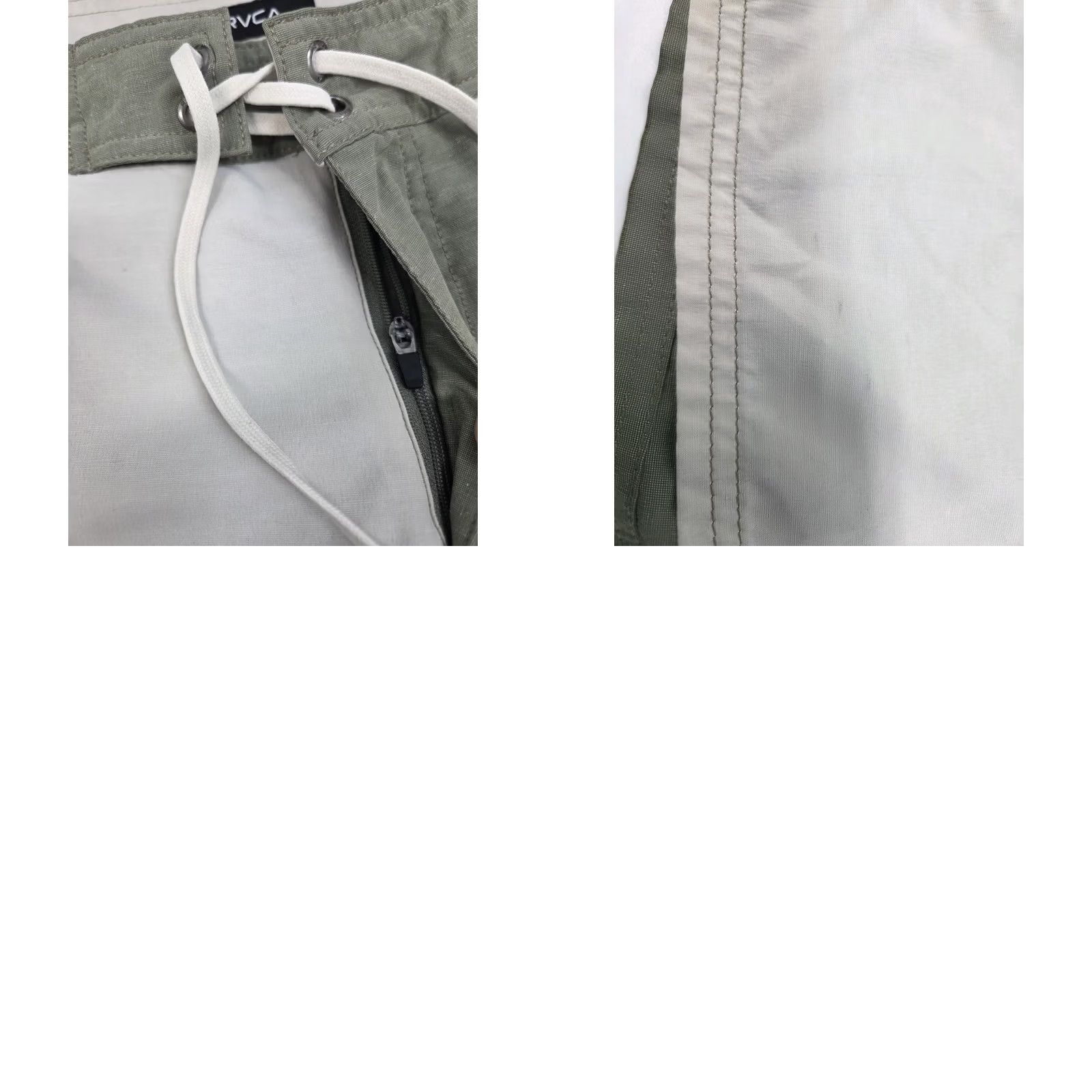 RVCA RVCA Mens Hybrid Shorts Front Pocket Zippered Drawstring Size 31 Green/Beige Regular Inseam 5in Lightweight Quick Dry Beach Casual Mens Size US 31 - 8 Thumbnail
