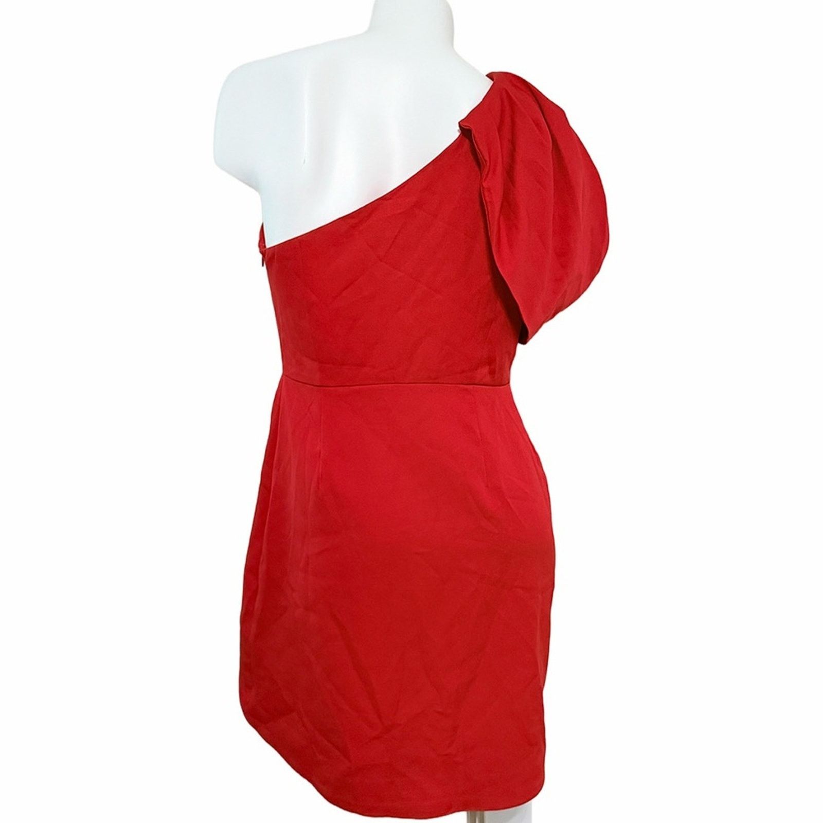 Other Do+Be Red One-Shoulder Puffed pleated Cocktail Dress large Size L / US 10 / IT 46 - 2 Thumbnail