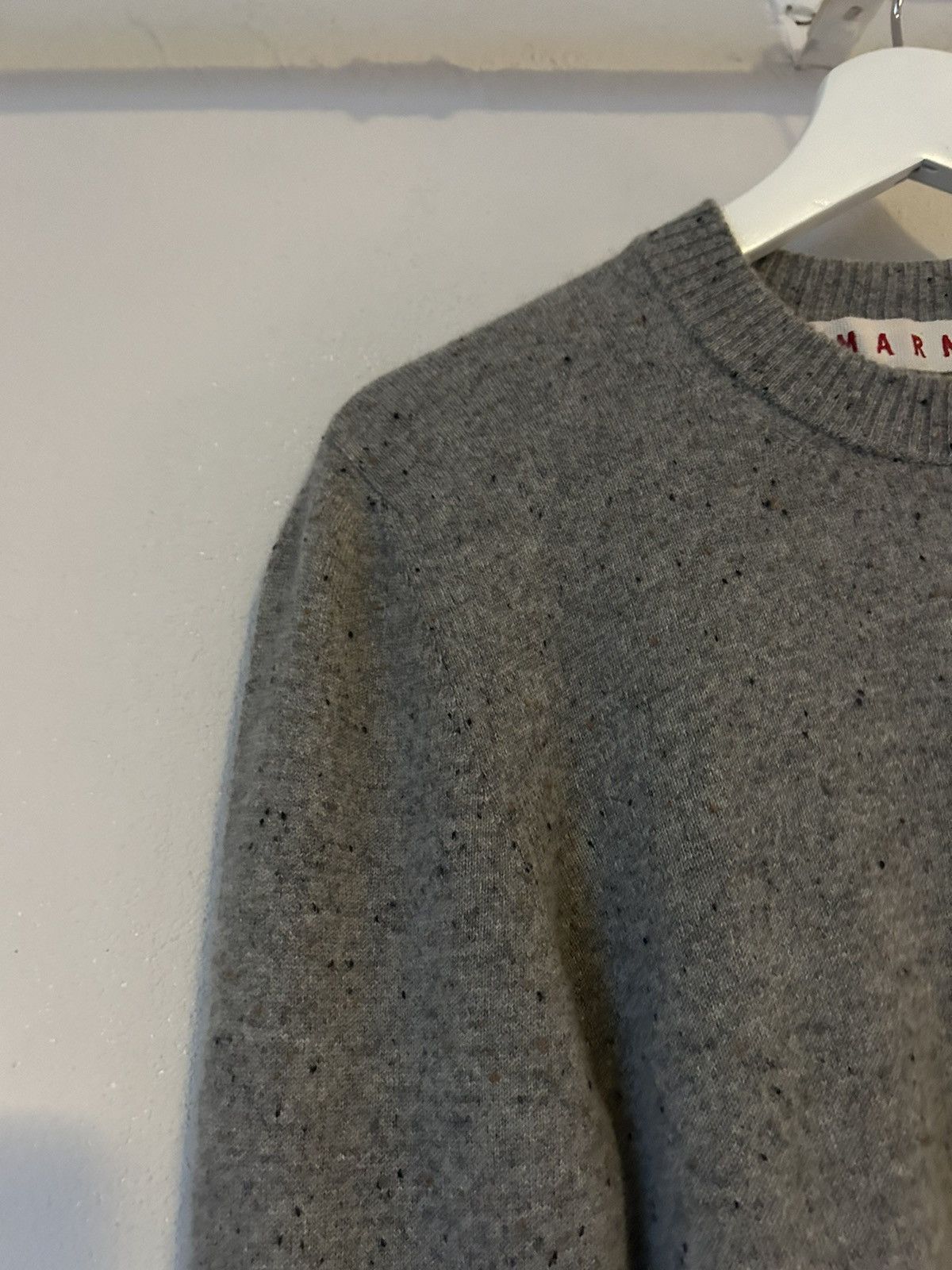 Marni Marni Grey Cashmere Knit Sweater with Striped Detail Size US S / EU 44-46 / 1 - 4 Thumbnail