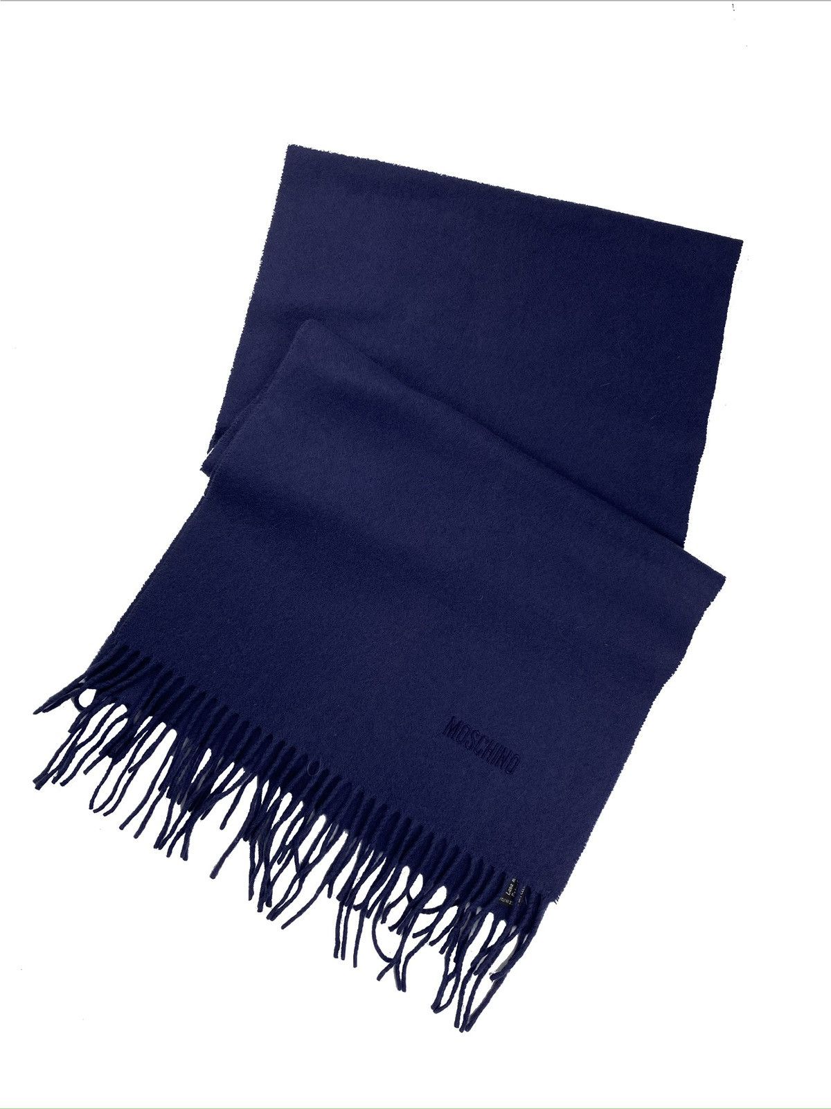 Moschino MOSCHINO UNISEX 100% MERINO WOOL BLUE SCARF MADE IN ITALY Size ONE SIZE - 3 Thumbnail