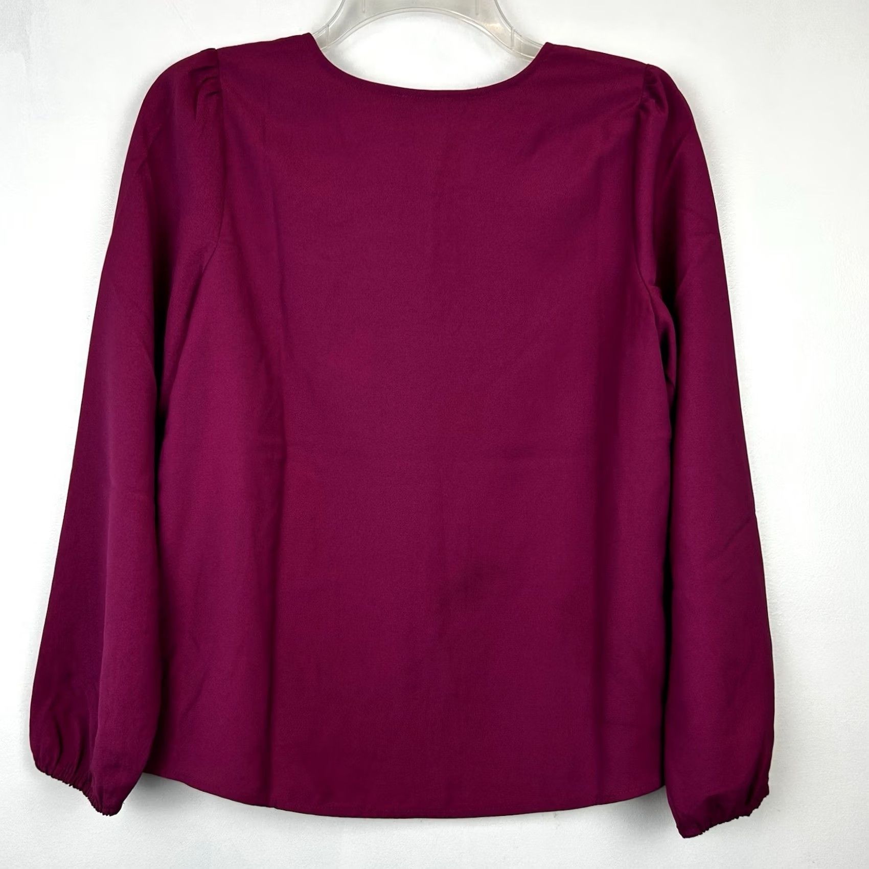 J.Crew J.CREW Blouse Womens XS Puff Sleeve Collared Chiffon Red Tunic Office Casual Read Size XS / US 0-2 / IT 36-38 - 2 Thumbnail