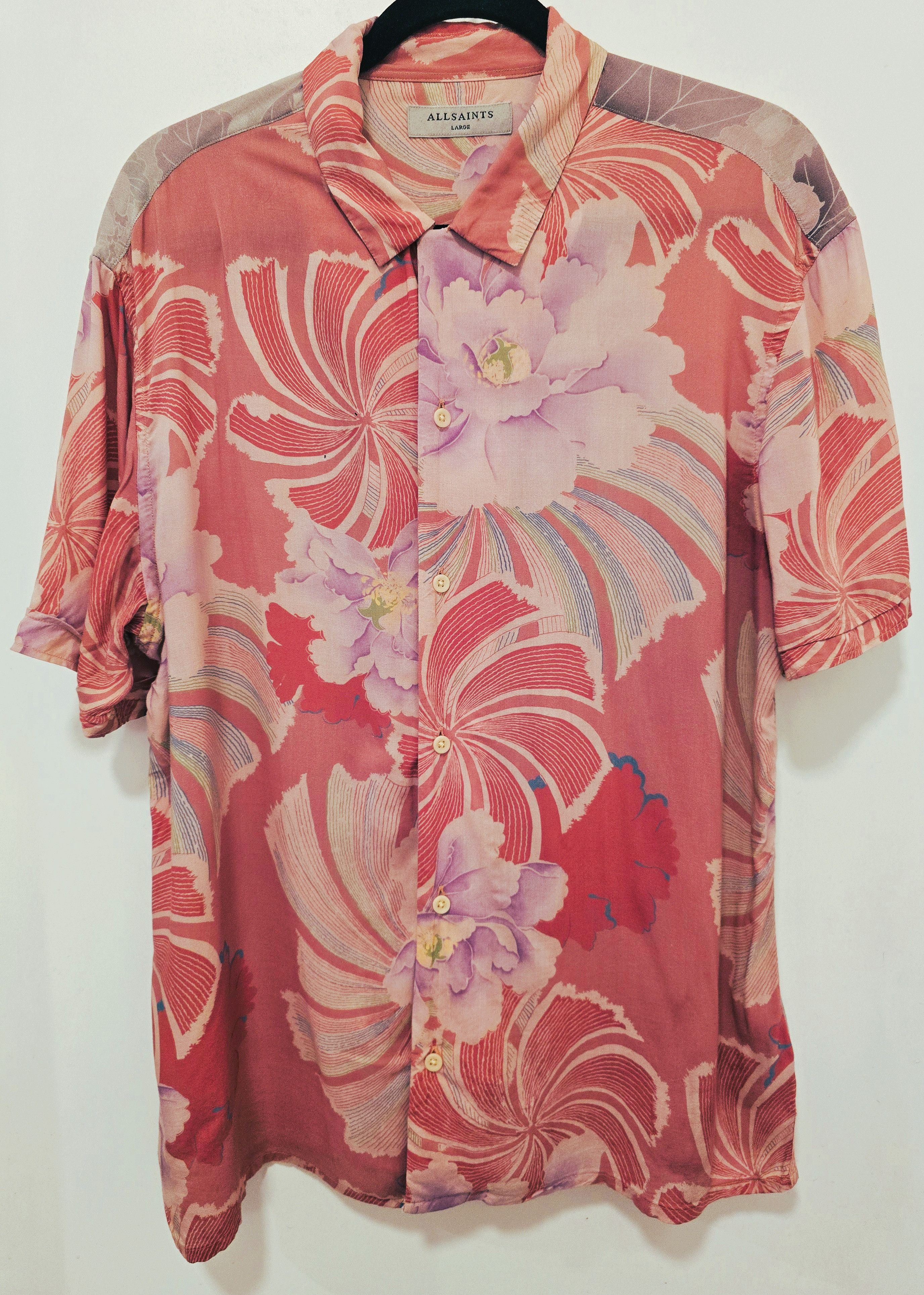 Allsaints All Saints Helix Short Sleeve Button Down Size US L / EU 52-54 / 3 - 1 Thumbnail