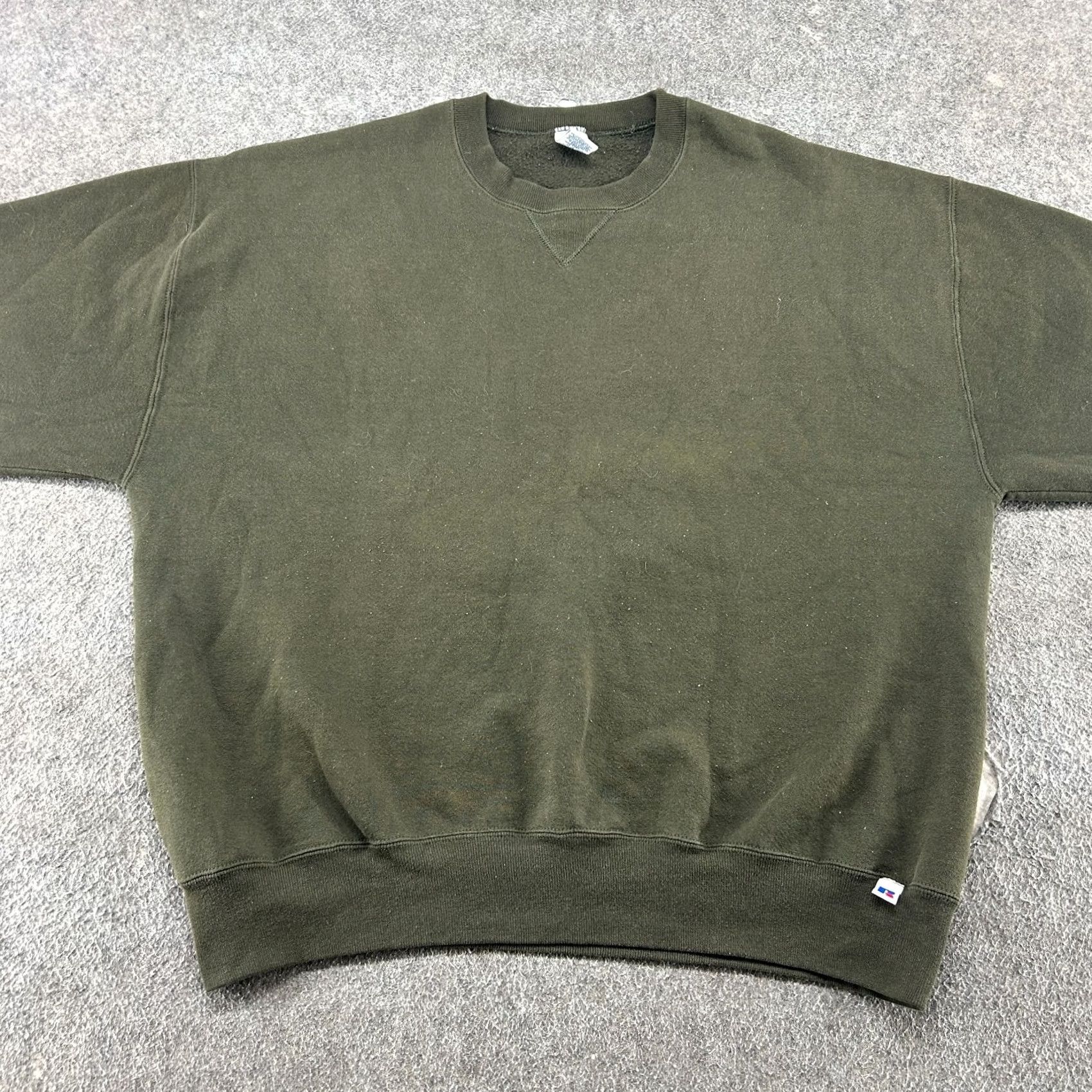 Russell Athletic VINTAGE Russell Athletic Sweatshirt Mens 2XL Green Pullover Crew Neck Cotton Fleece Logo 90s Sweatshirt Mens Size US XXL / EU 58 / 5 - 2 Thumbnail