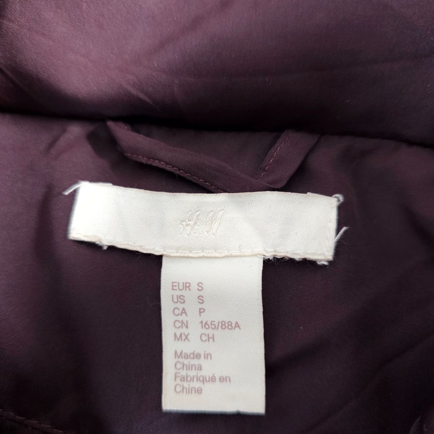 H&M H&M Jacket Women's Size S Padded Puffer Wine Red Winter Coat Streetwear Casual Warm Zip Size S / US 4 / IT 40 - 7 Thumbnail