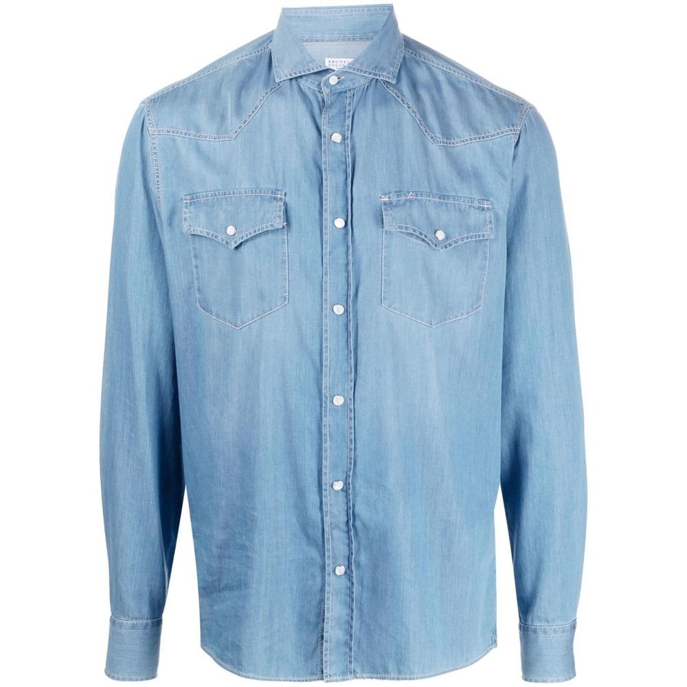 Brunello Cucinelli Brunello Cucinelli BLUE Shirts Size US S / EU 44-46 / 1 - 1 Thumbnail
