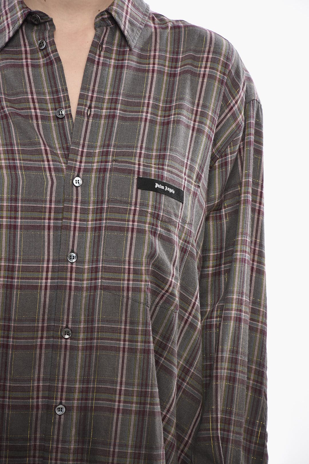 Palm Angels og1mm0326 Midi Shirt Dress in Grey Size M / US 6-8 / IT 42-44 - 3 Thumbnail
