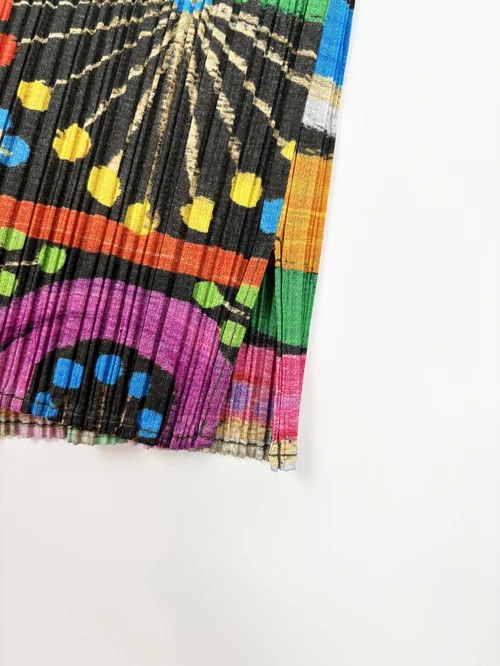 Pleats Please Issey Miyake o1tko10526 Firework Tribal Print Pleated Top in Multicolor Size L / US 10 / IT 46 - 6 Thumbnail