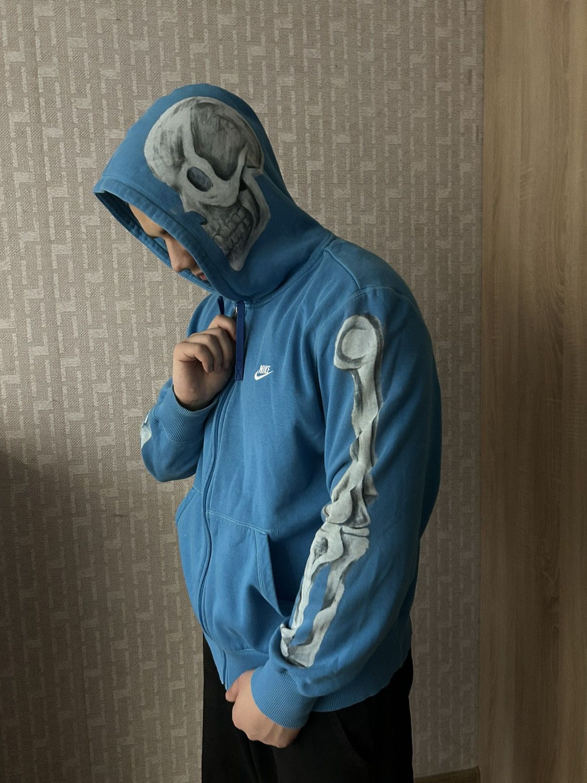 Vintage Nike Custom Skeleton Zip-hoodies y2k mens