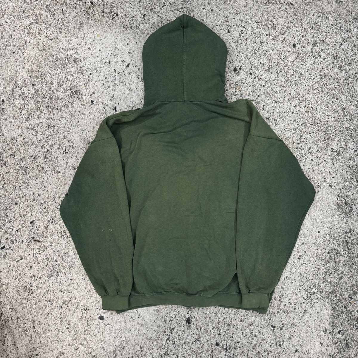 Vintage 90s Oversized Thrashed Faded Green Zip Up Hoodie ERD Grunge Size US XL / EU 56 / 4 - 13 Thumbnail
