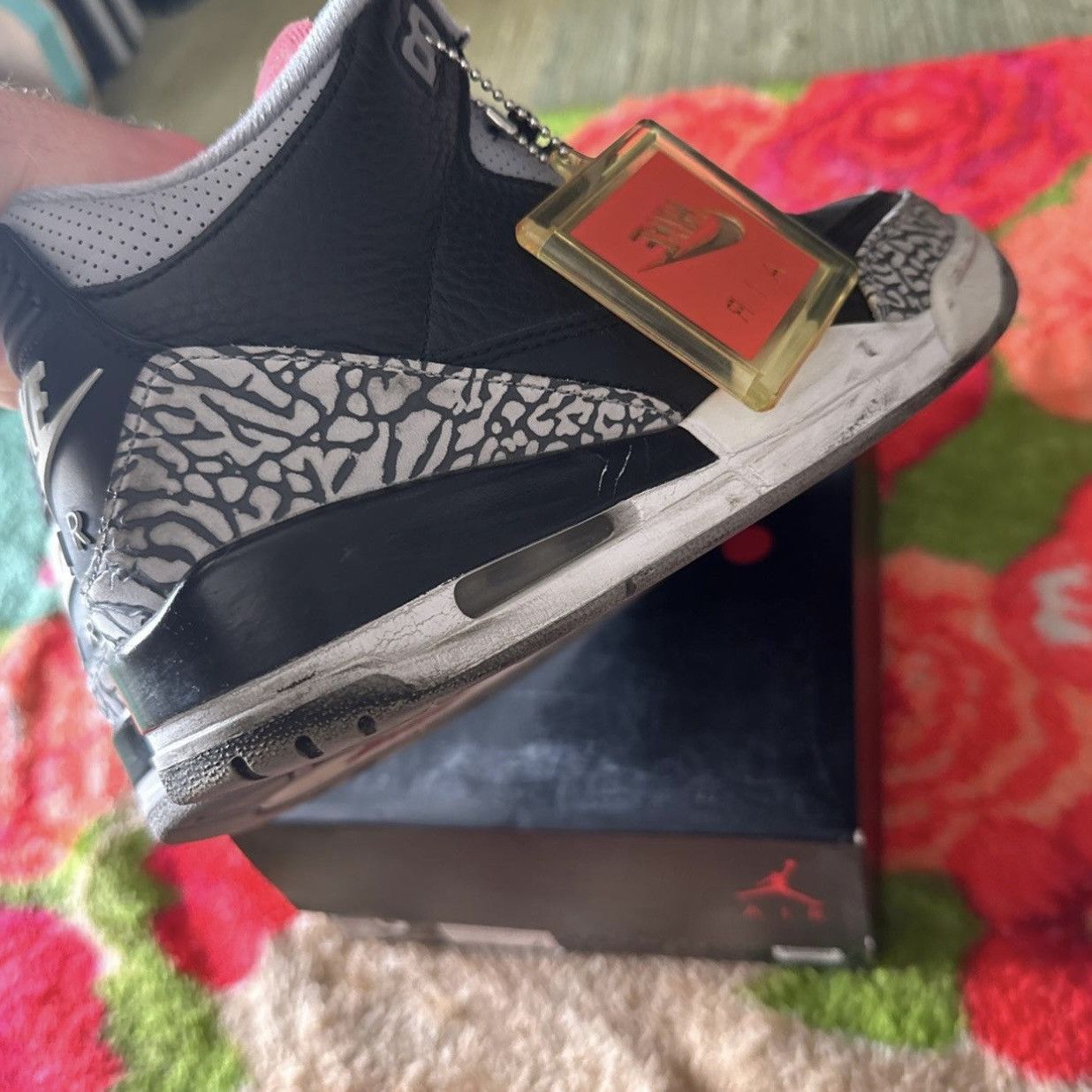 Jordan Brand × Nike Air Jordan 3 Retro Black Cement 2018 Size US 8.5 / EU 41-42 - 8 Thumbnail