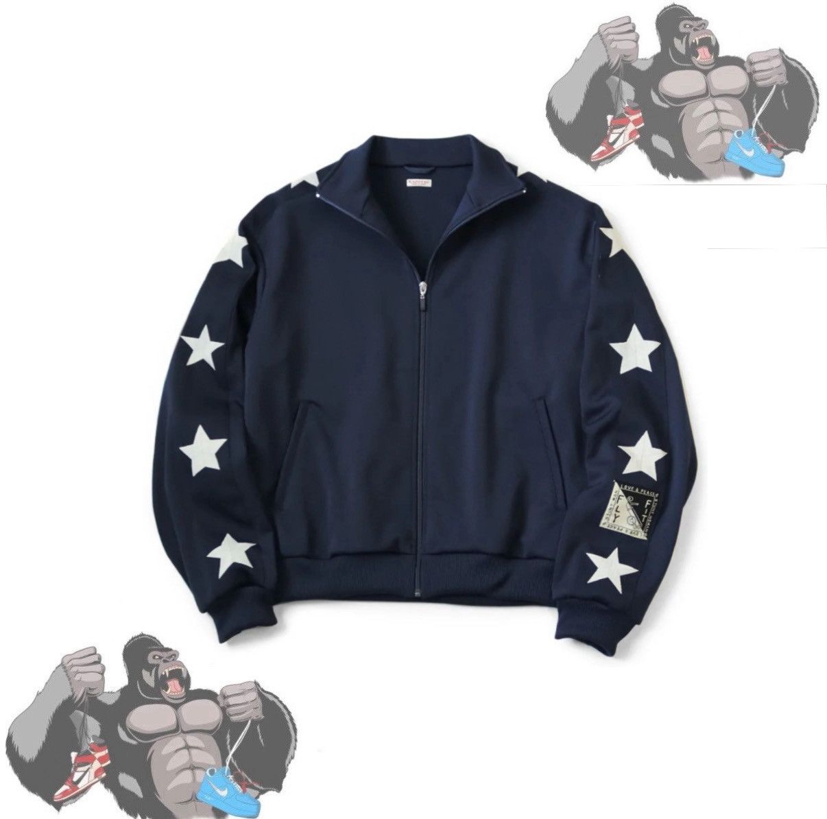 Kapital Kapital Slim-Fit Webbing-Trimmed Jersey Track Jacket Navy Size US M / EU 48-50 / 2 - 1 Thumbnail
