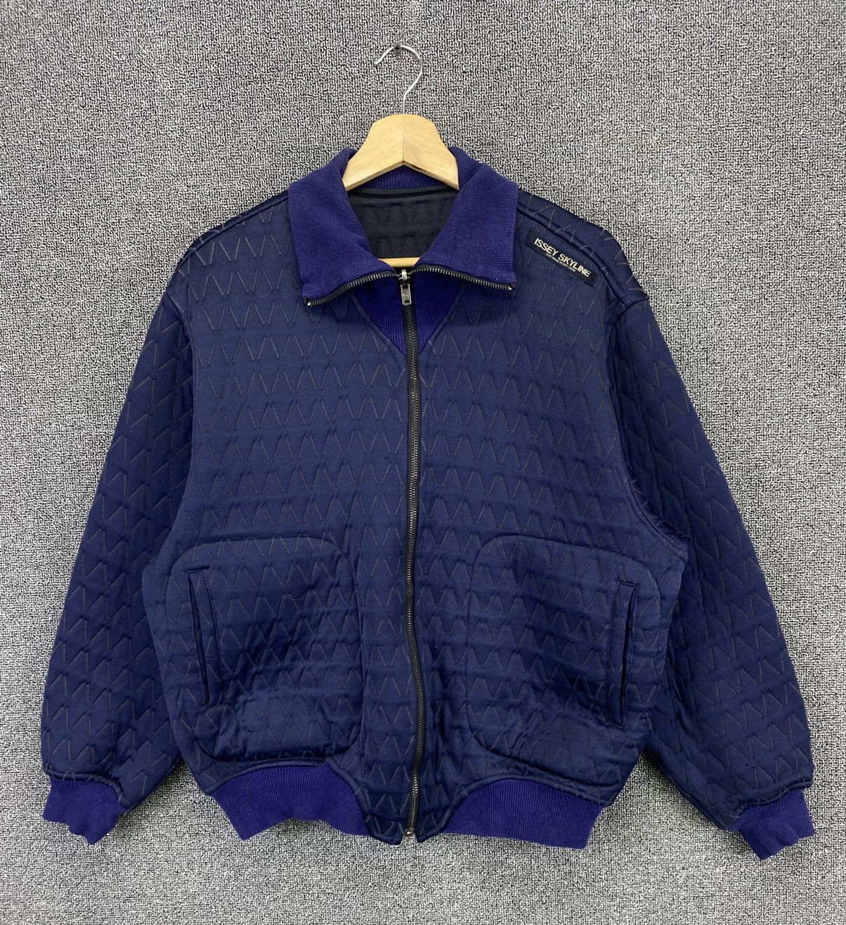 Issey Miyake × Vintage Vintage 80s Issey Miyake Skyline Reversible Bomber Jacket Size US L / EU 52-54 / 3 - 6 Thumbnail