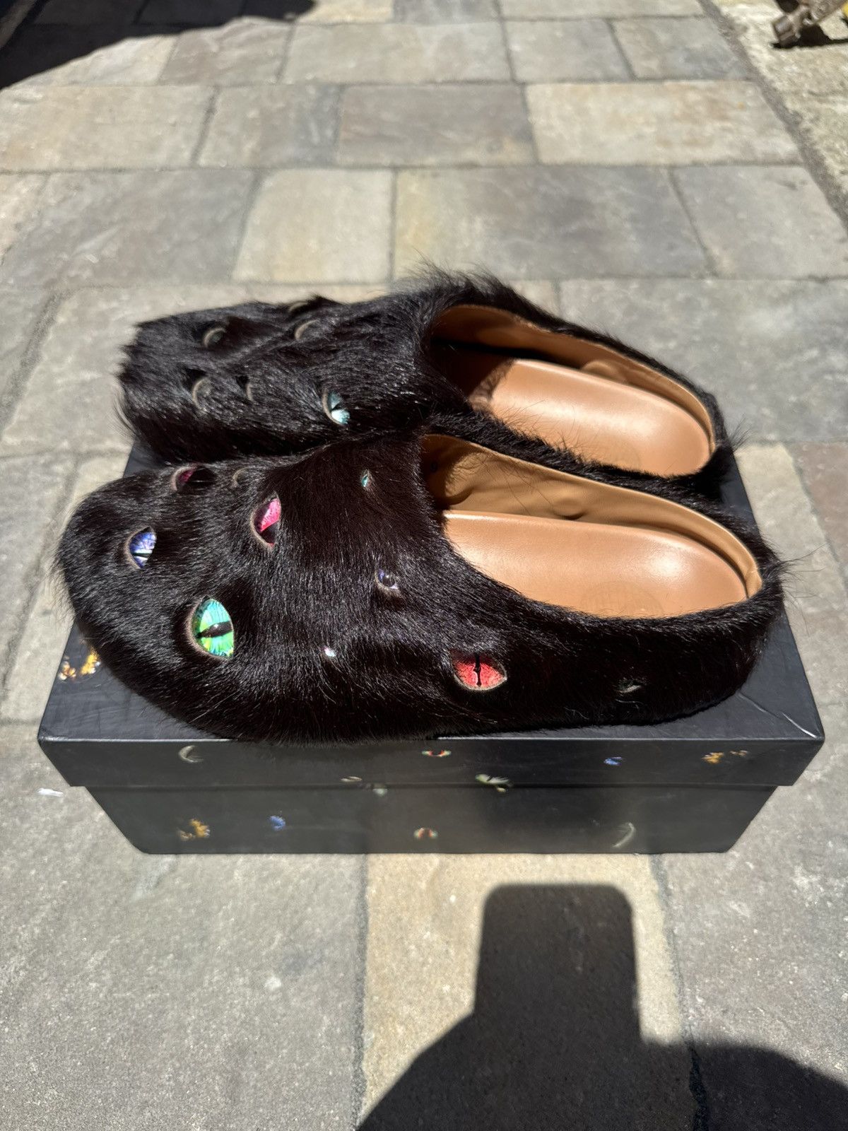 ESENES WORLDWIDE ESENES Brown Eyeball Mules Size US 9 / EU 42 - 2 Thumbnail