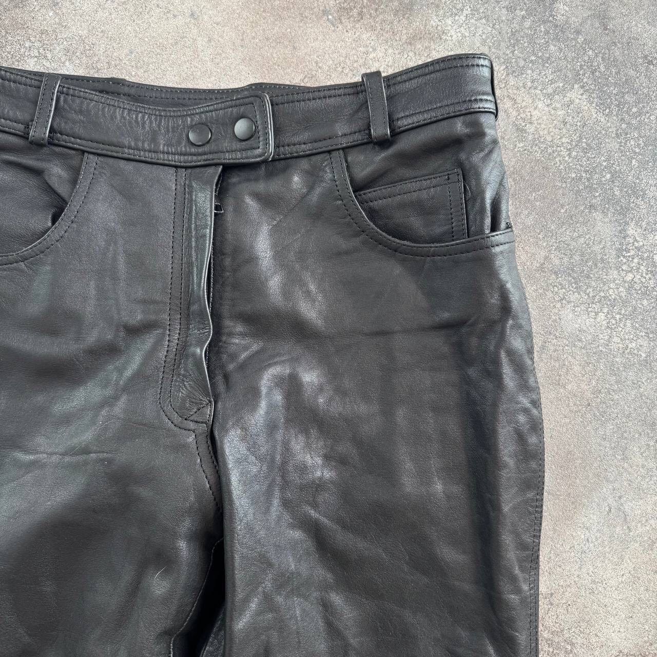 Genuine Leather Amazing Vintage Black Leather Pants Size US 30 / EU 46 - 6 Thumbnail