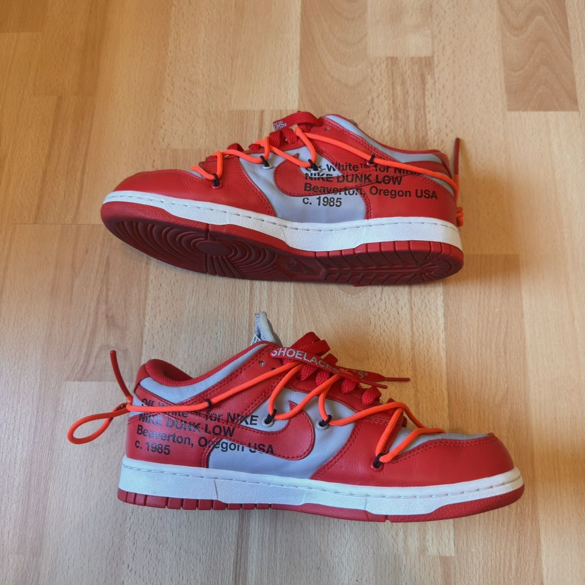 Nike × Off-White Nike dunk x Off White university red Size US 7.5 / EU 40-41 - 4 Thumbnail