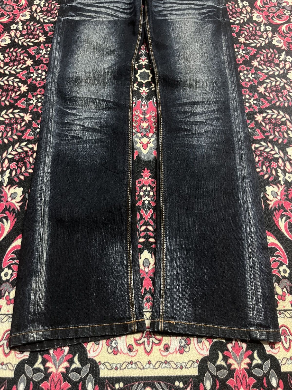 Tornado Mart Vintage Nicole Club For Men Dark Faded Washed Flare Jeans Size US 30 / EU 46 - 9 Thumbnail