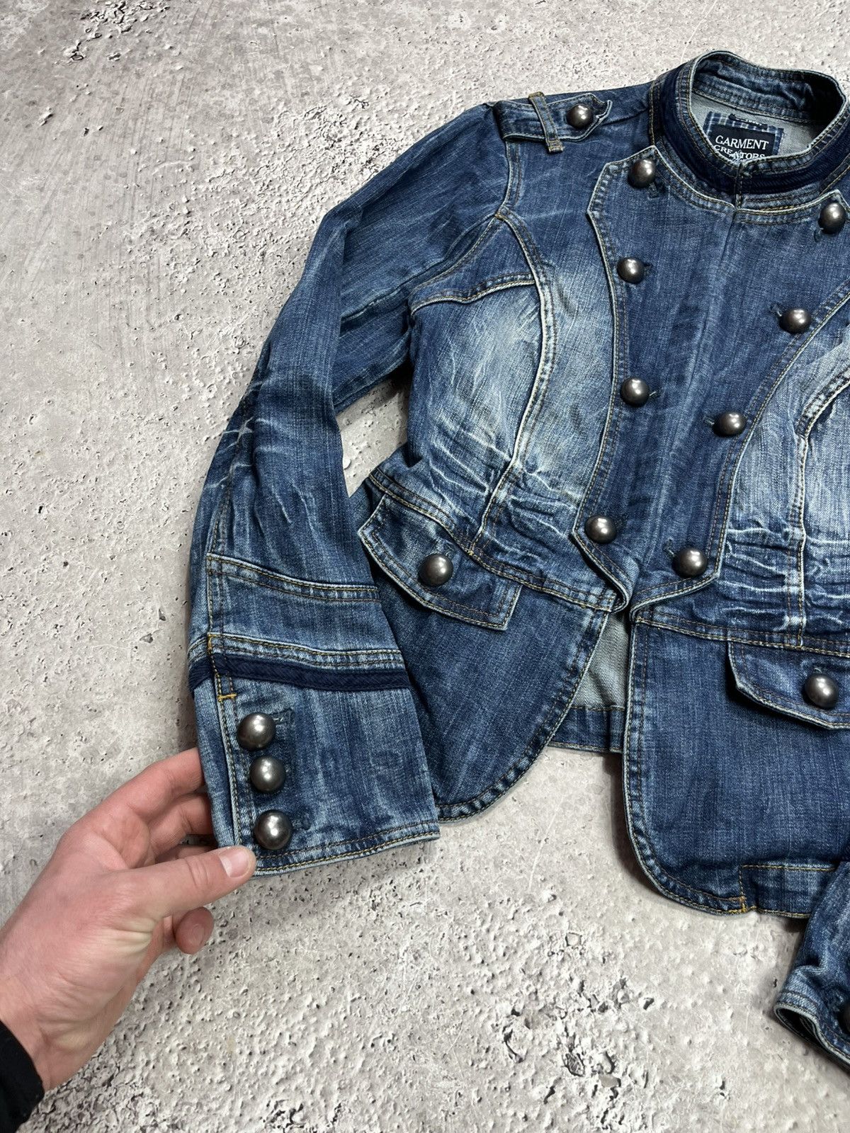Other Avant Garde Napoleon Denim Womens Jacket Size XS / US 0-2 / IT 36-38 - 5 Thumbnail