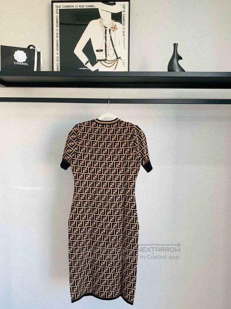 Fendi Fendi Monogram Printed Dress Size XS / US 0-2 / IT 36-38 - 3 Thumbnail