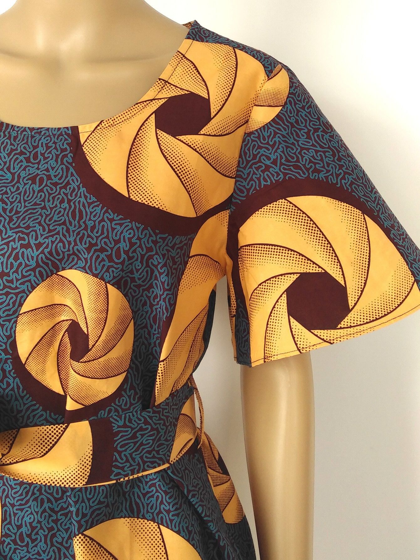 Other Cotton Tunic Shirt For Women African Wax Print Blouse Size XL / US 12-14 / IT 48-50 - 3 Thumbnail