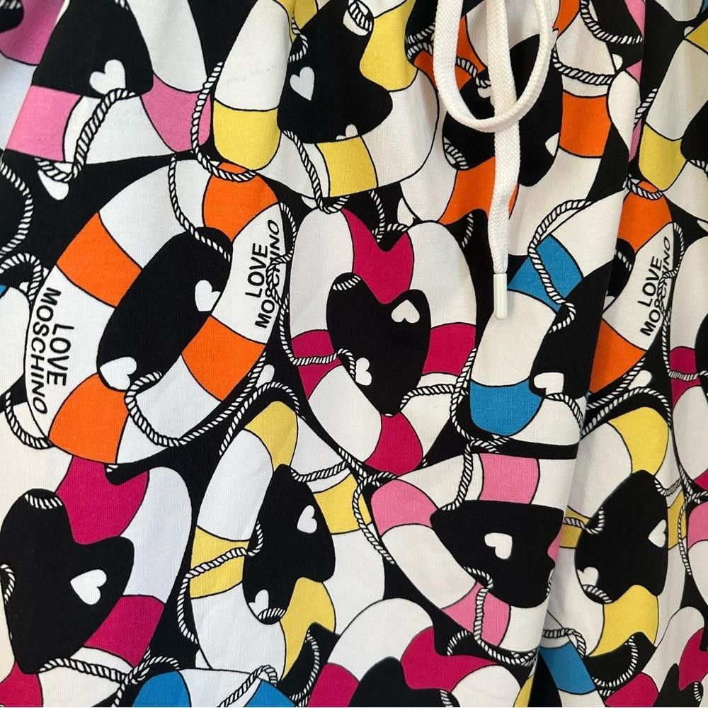 NWT LOVE MOSCHINO Printed Cotton-end Jersey Mini Skirt. US4