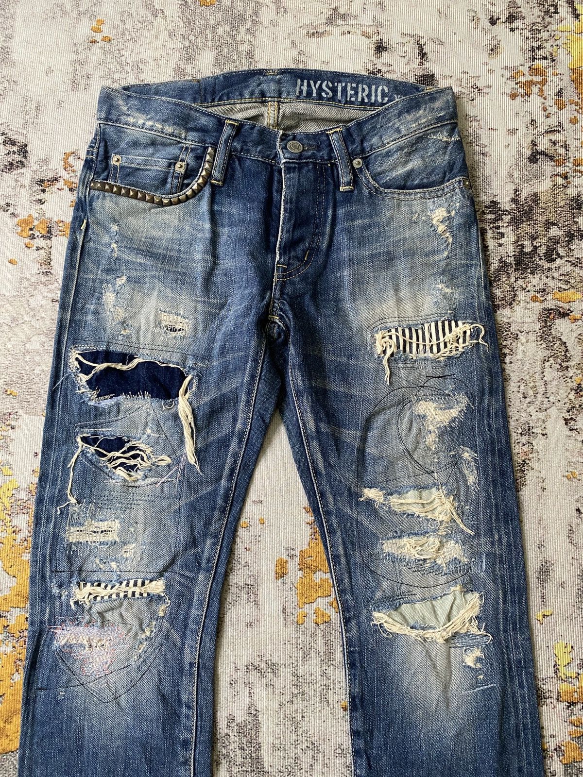 Hysteric Glamour Hysteric Glamour Japan Distressed Patchwork Selvedge Denim Size US 28 / EU 44 - 4 Thumbnail