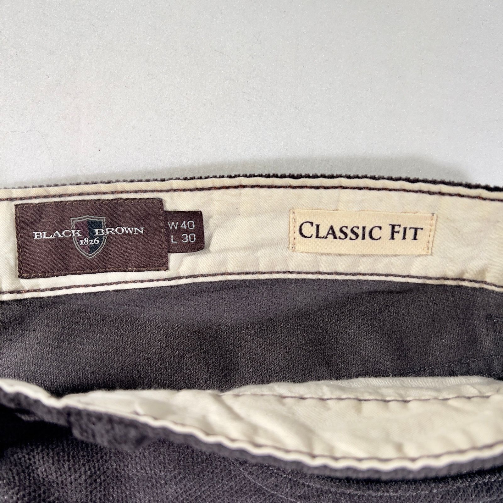 Black Brown 1826 Black Brown 1826 Waffeled Corduroy Men's 40W 30L CLASSIC FIT Size US 40 / EU 56 - 2 Thumbnail