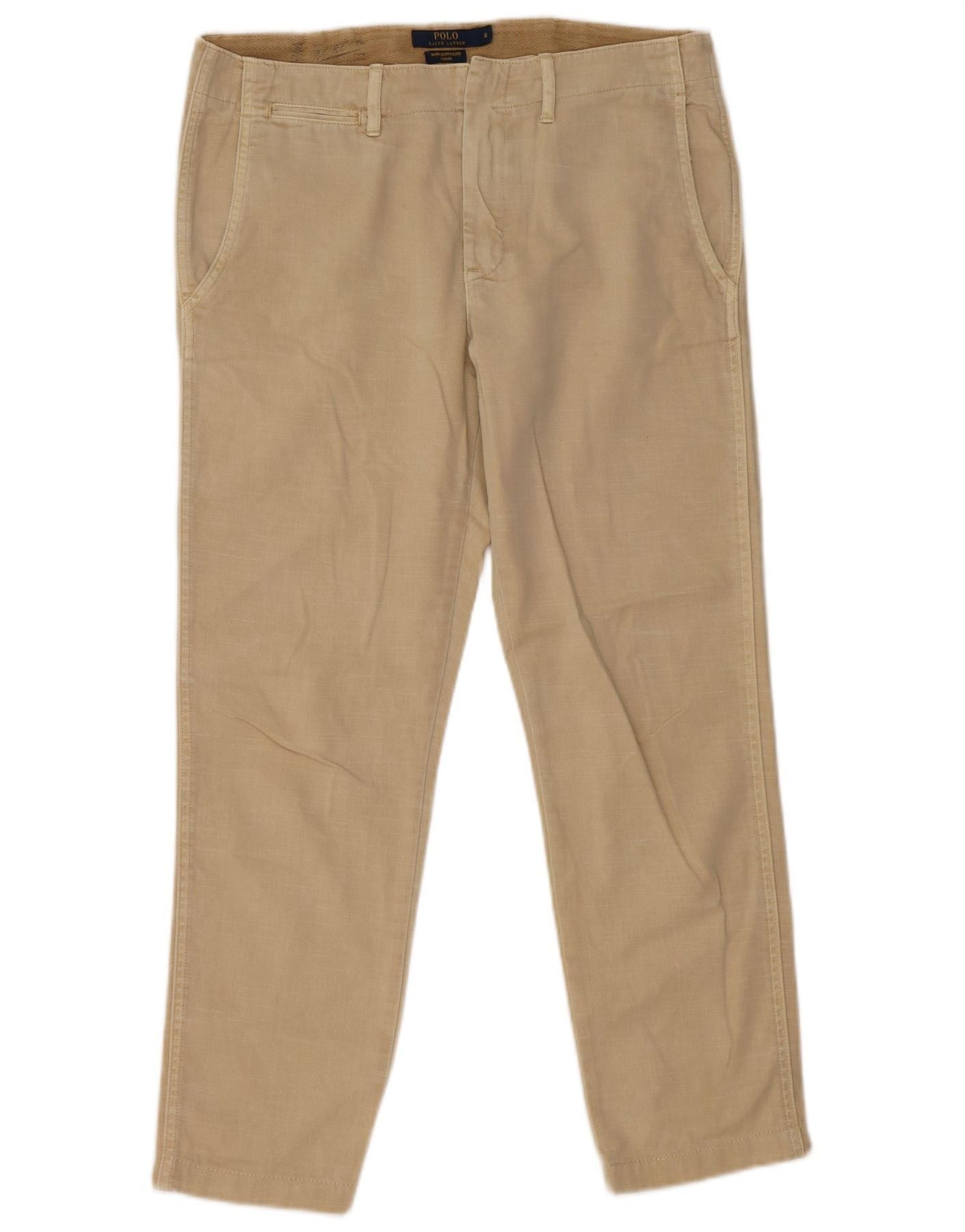 Polo Ralph Lauren Womens Boyfriend Chino Trousers US 6 Medium W32 L27 Beige Size 26" / US 2 / IT 38 - 1 Thumbnail