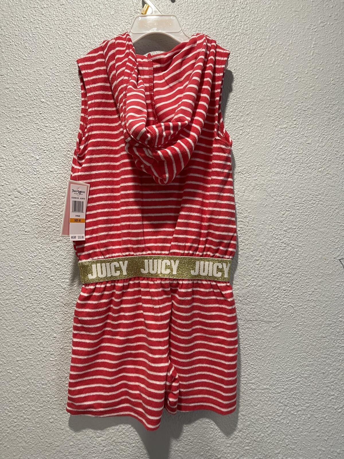 Juicy Couture Jeans Juicy Couture Girls' Hooded Romper Swimwear Size 6X Size ONE SIZE - 2 Thumbnail