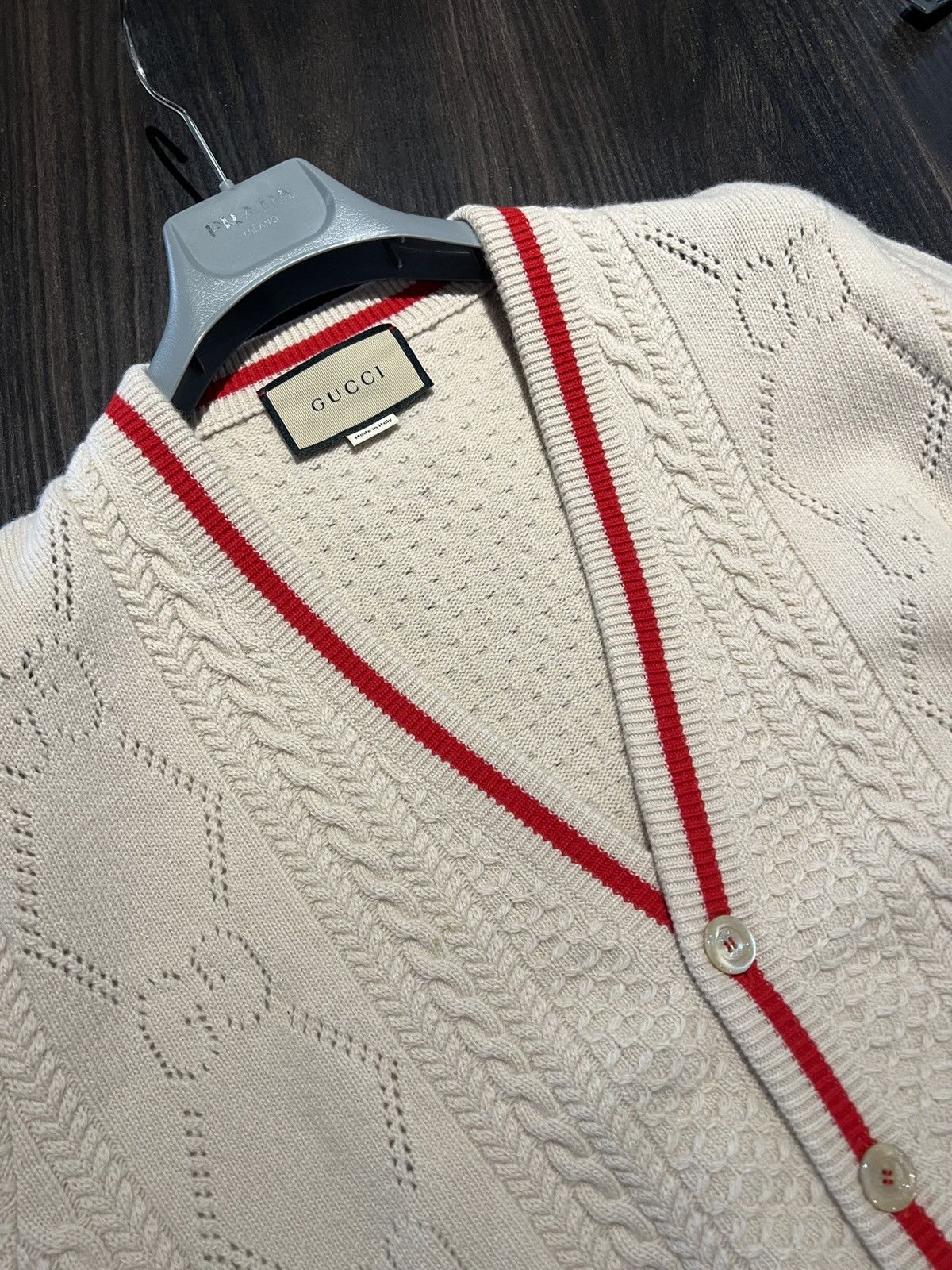 Gucci Gucci Love Parade Cable and Pointelle-Knit Wool Cardigan Size US S / EU 44-46 / 1 - 5 Thumbnail